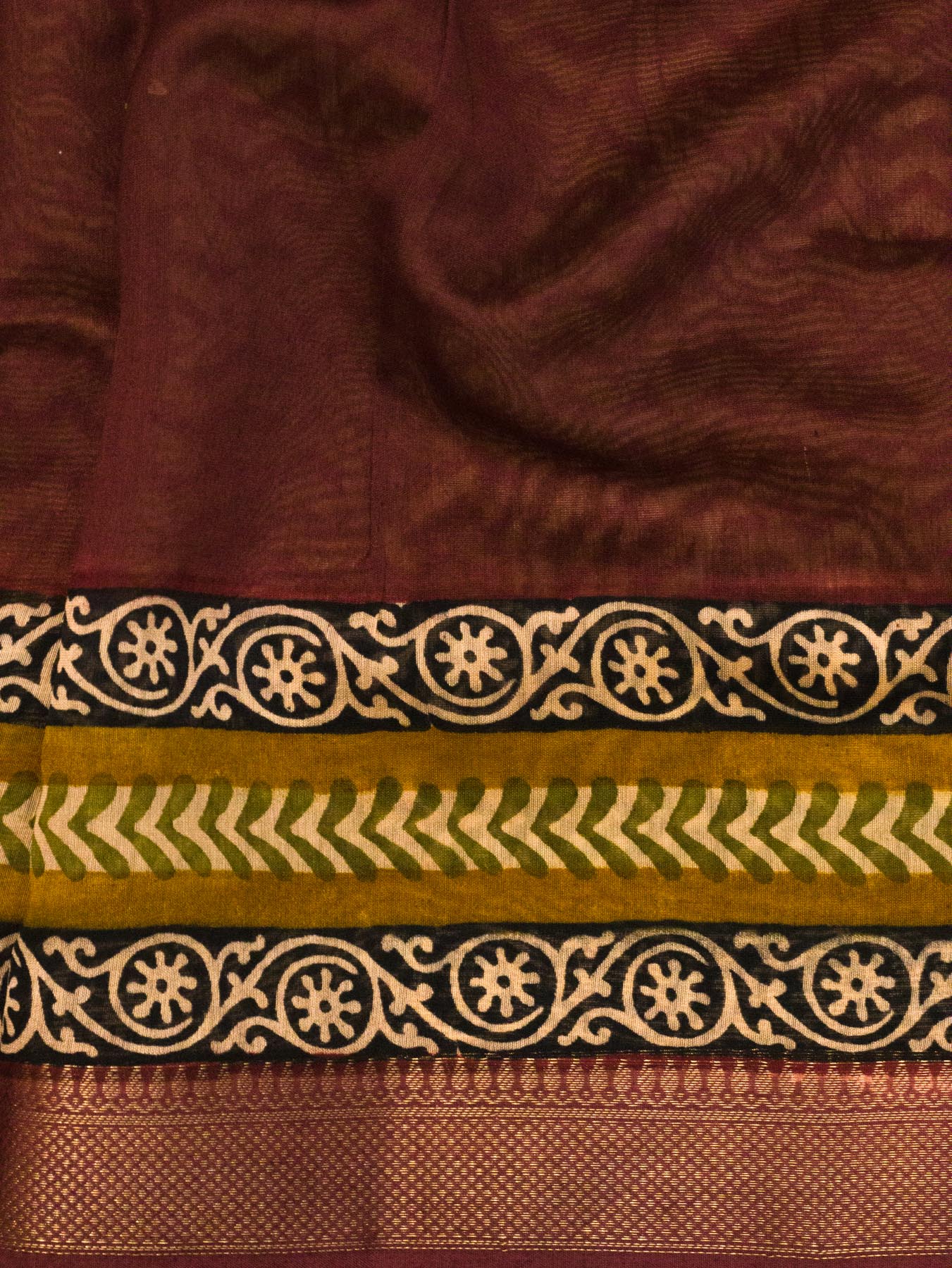 Yellow Pure Silk Cotton Chanderi Maheshwari Banarasi Block Print Saree Designer Zari Border