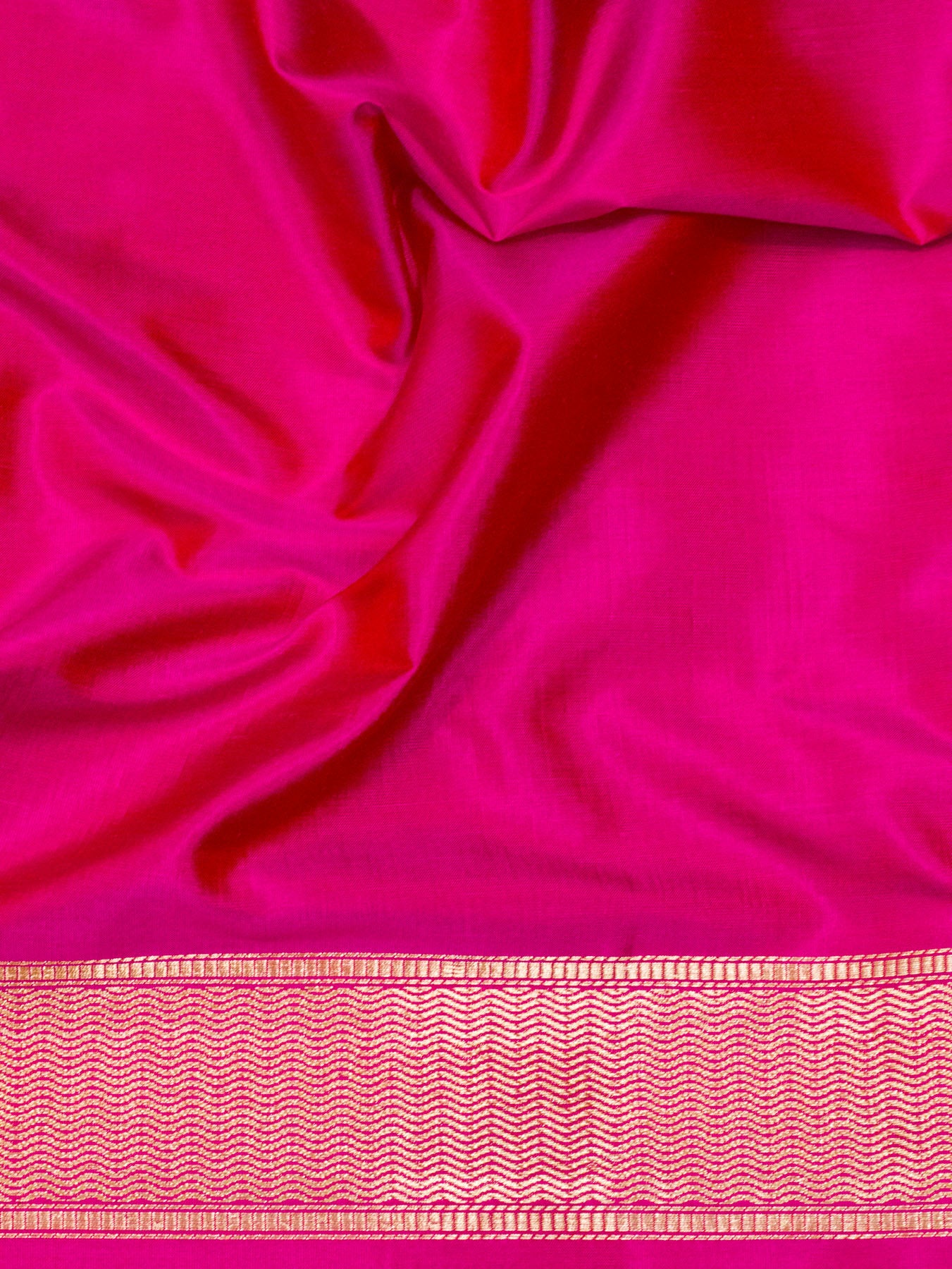 Rani Pink Ayodhya Dham Handloom Pure Katan Silk Saree with Kadhwa Shri Ram Mandir Tilfi Meenakari Border