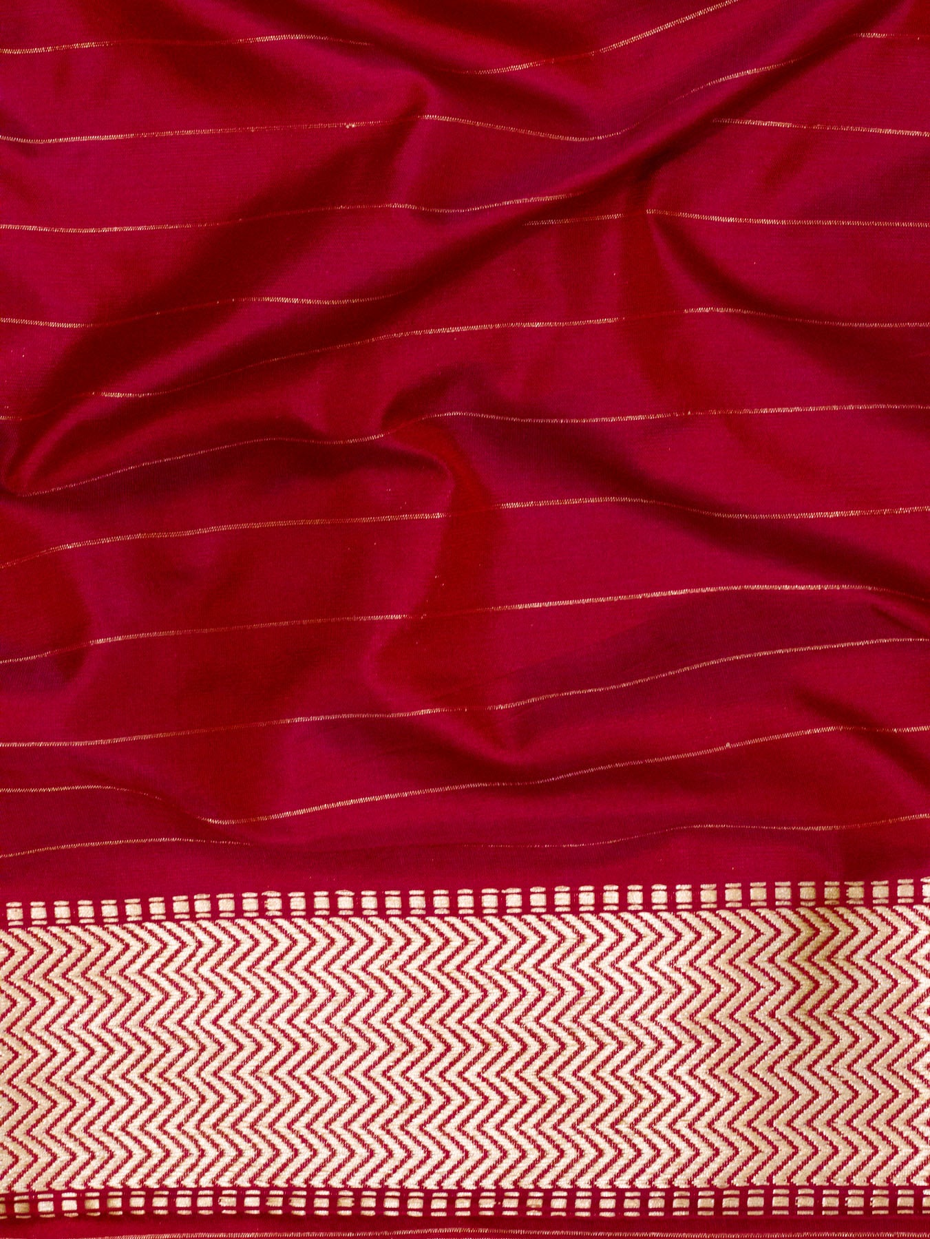 Rani Pink Shikargah Pure Katan Silk Handloom Saree Zari Brocade