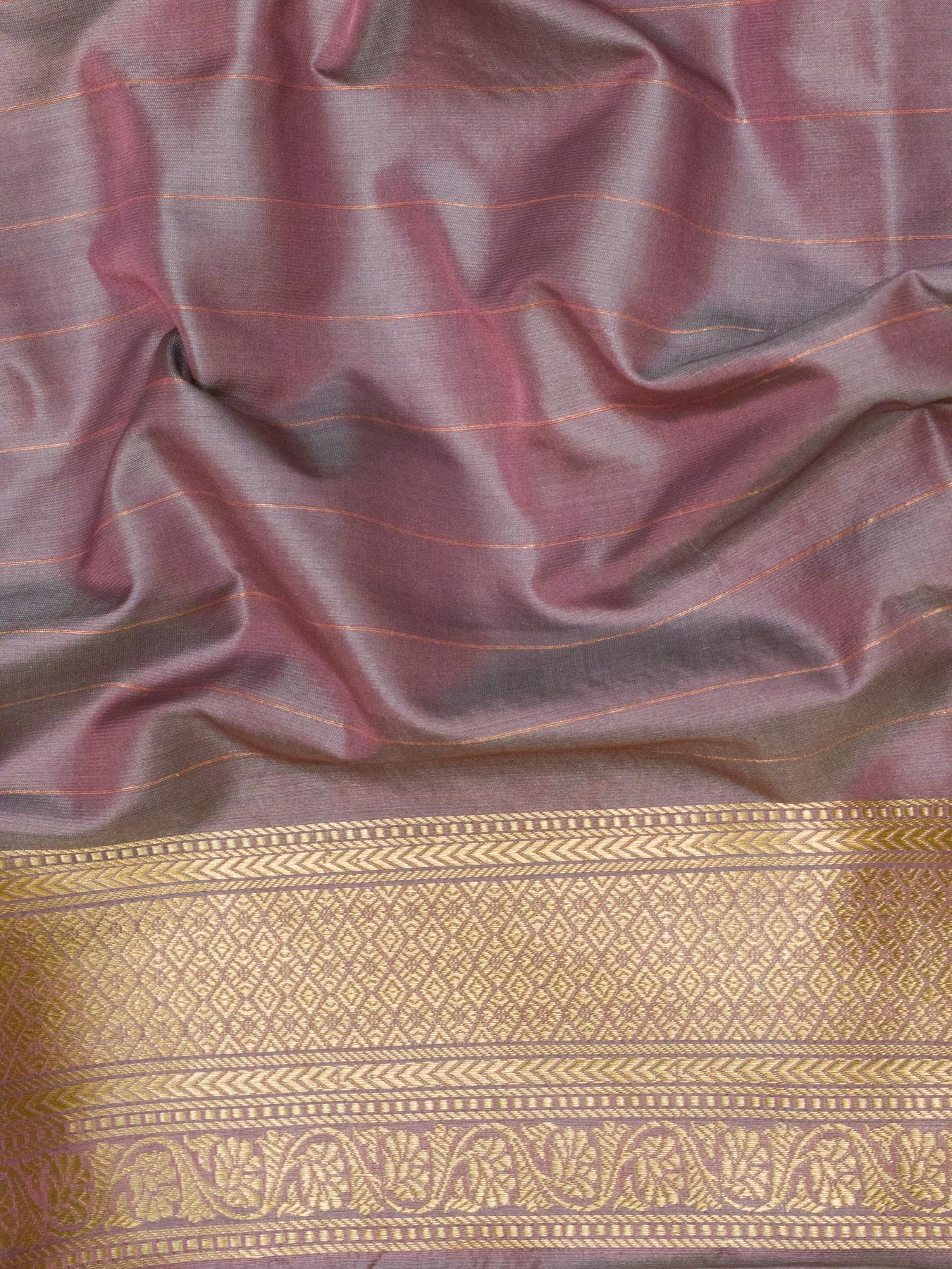 Light Lavender Shikargah Pure Katan Silk Handloom Saree Zari Brocade
