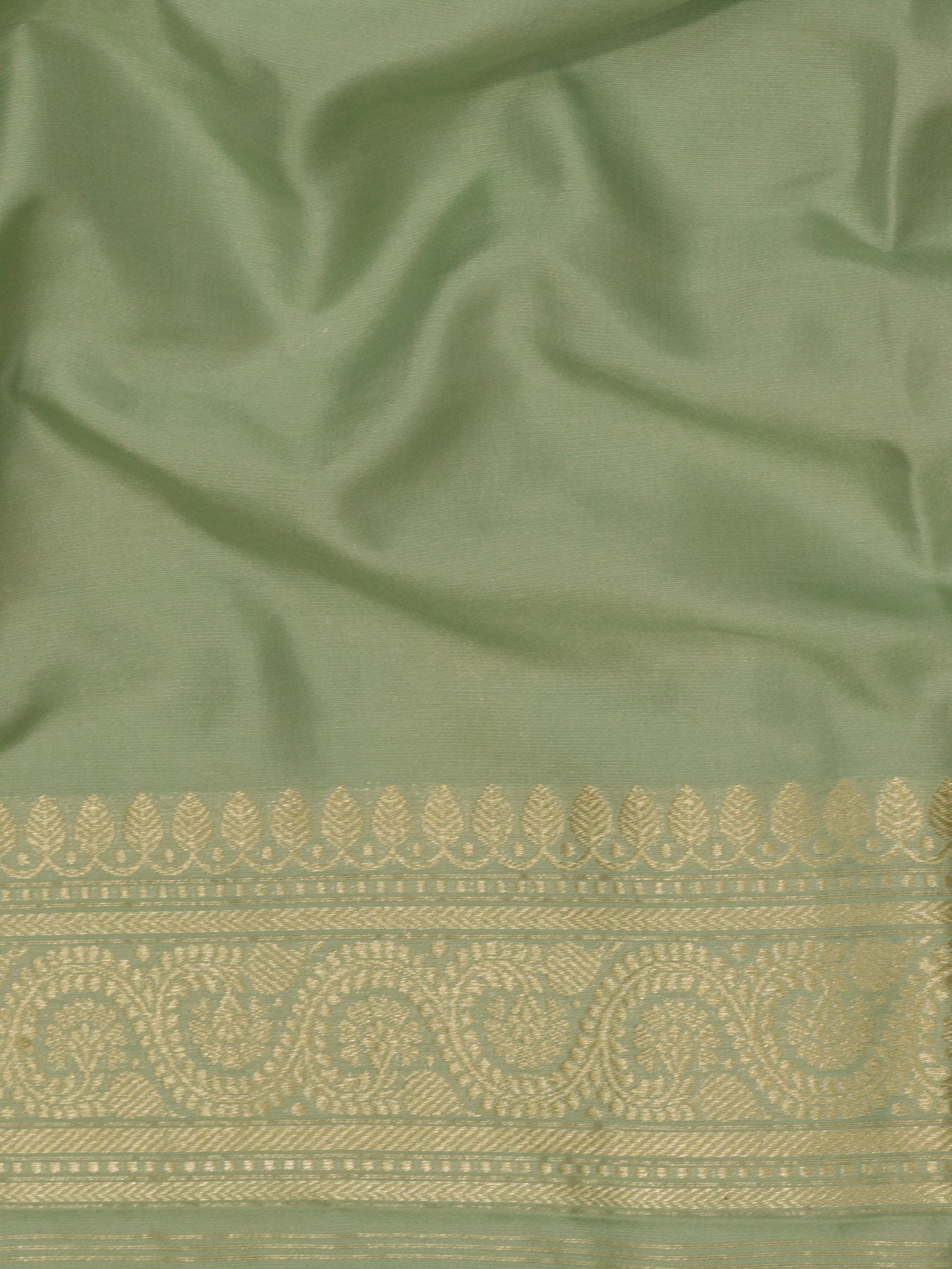 Sea Blue Pure Katan Silk Handloom Saree with Kadhwa Shikargah Jangla Gold & Silver Zari Meenakari