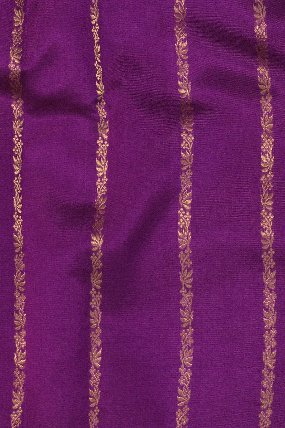 Purple Pure Katan Silk Handloom Saree with Kadhwa Zari Buta Satin Border & Buti