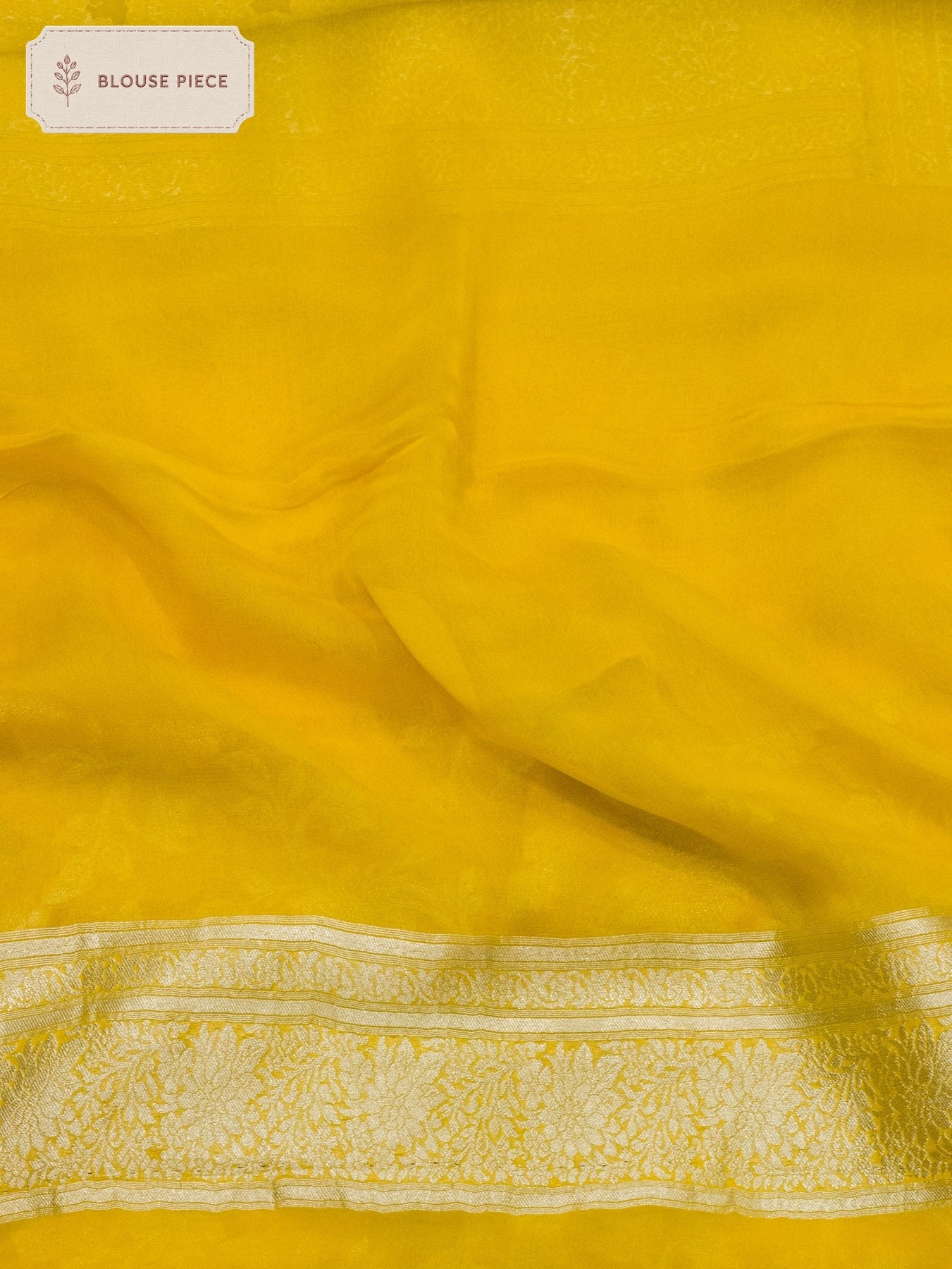 Pure Georgette Silk Mustard Yellow Banarasi Beautifully woven with traditional Khaddi weaving and delicate Water - ZARISPIRE