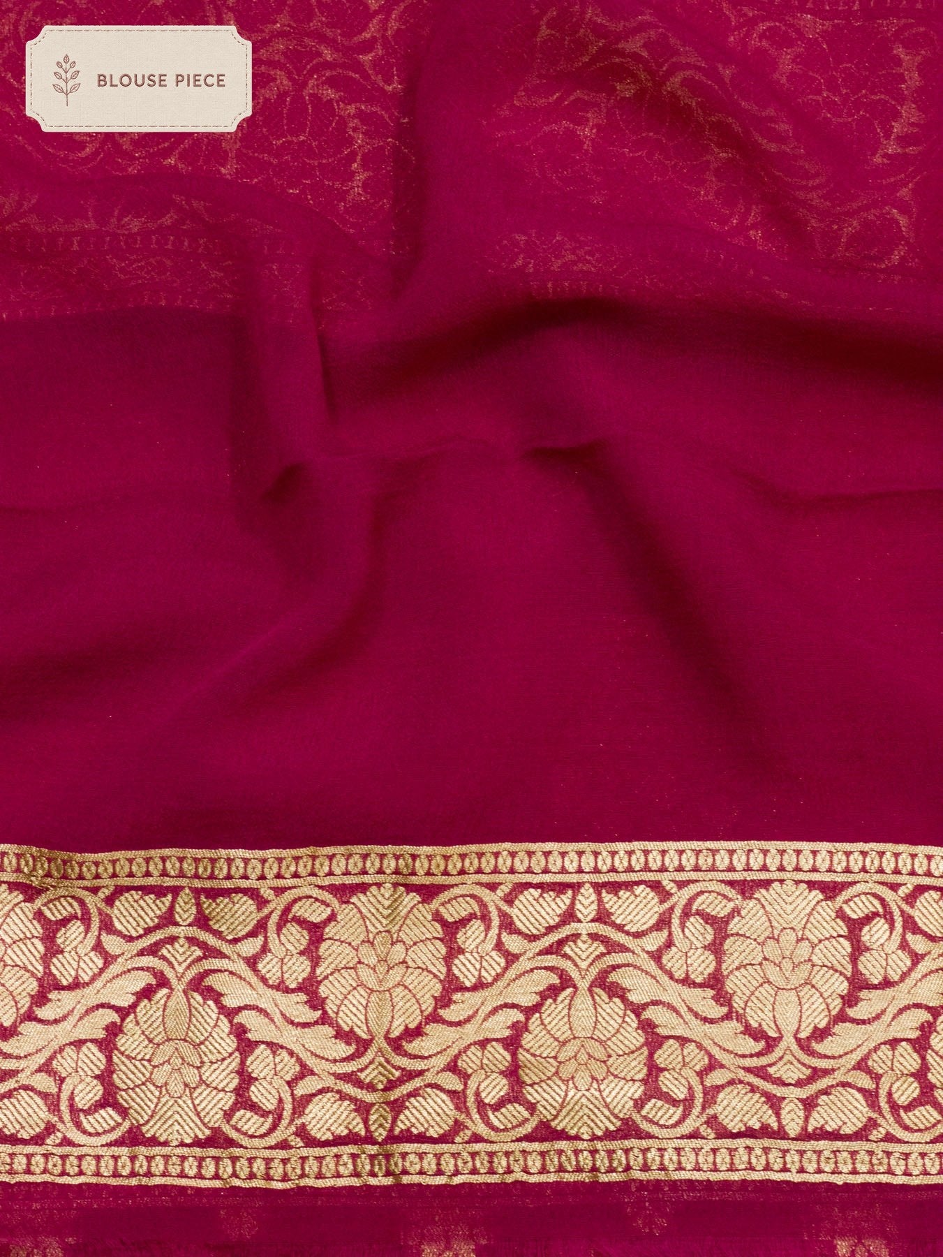 Pure Georgette Silk Raspberry Pink Banarasi beautifully woven with traditional Khaddi weaving and delicate Water - ZARISPIRE