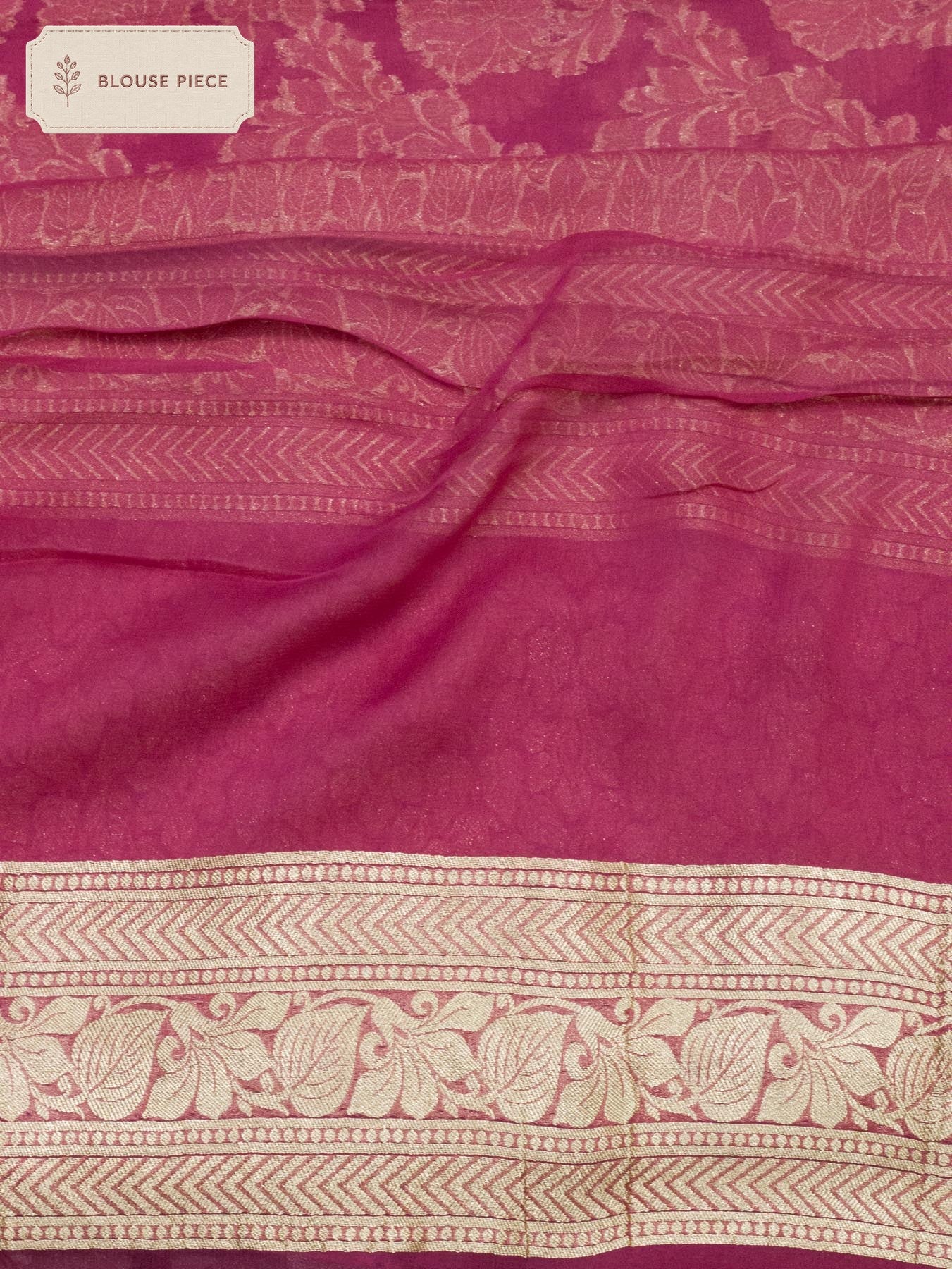 Pure Georgette Silk Rose Pink Banarasi Beautifully woven with traditional Khaddi weaving and delicate Water - ZARISPIRE