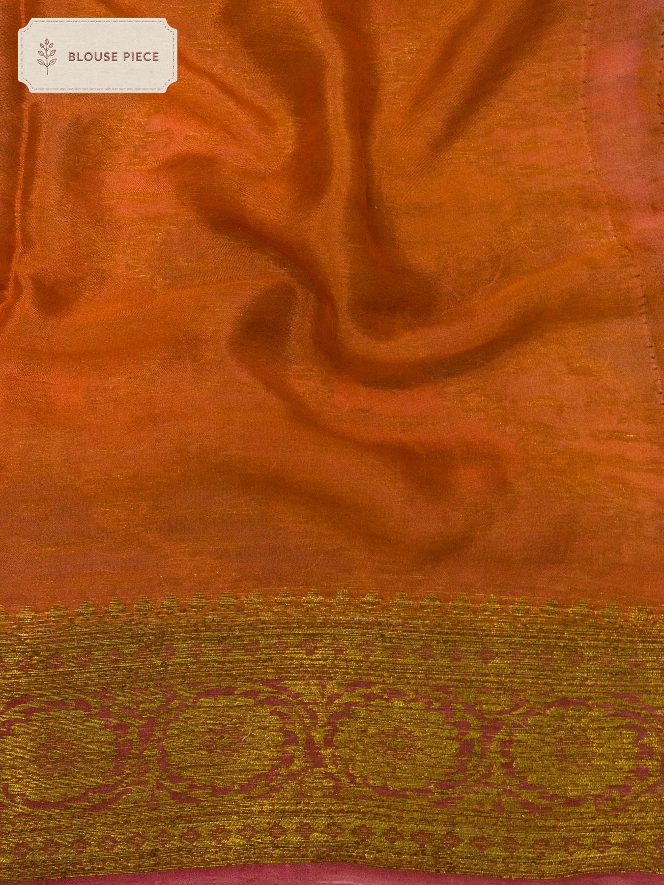 Pure Georgette Silk Peach Banarasi Multicolor, hand brush work, Antique Zari weaving - close-up - ZARISPIRE