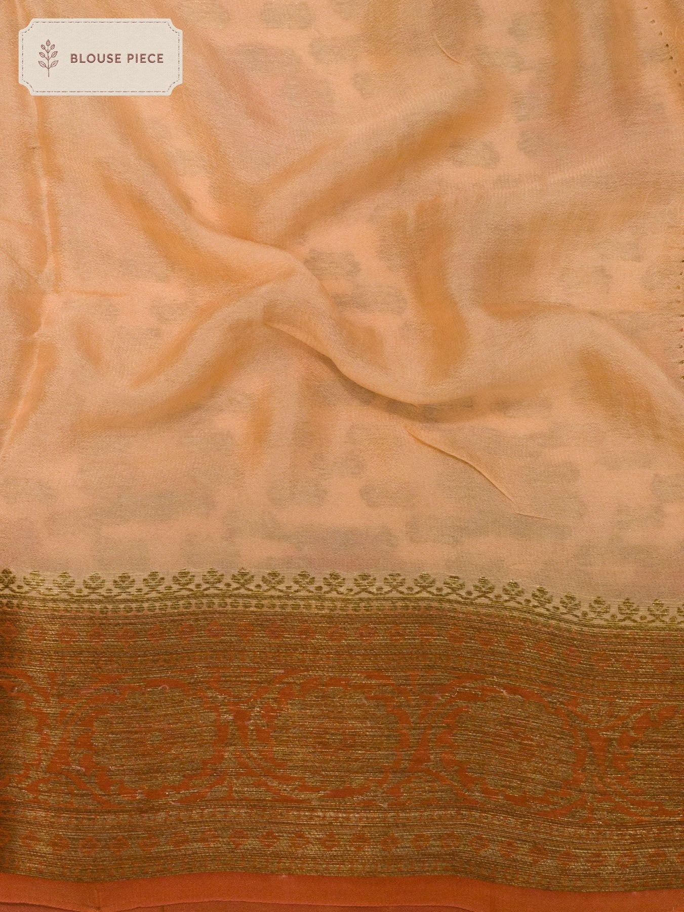Pure Georgette Pink Banarasi Multicolor Silk Saree with Hand Brush Work & Antique Zari Weaving - close-up of - ZARISPIRE