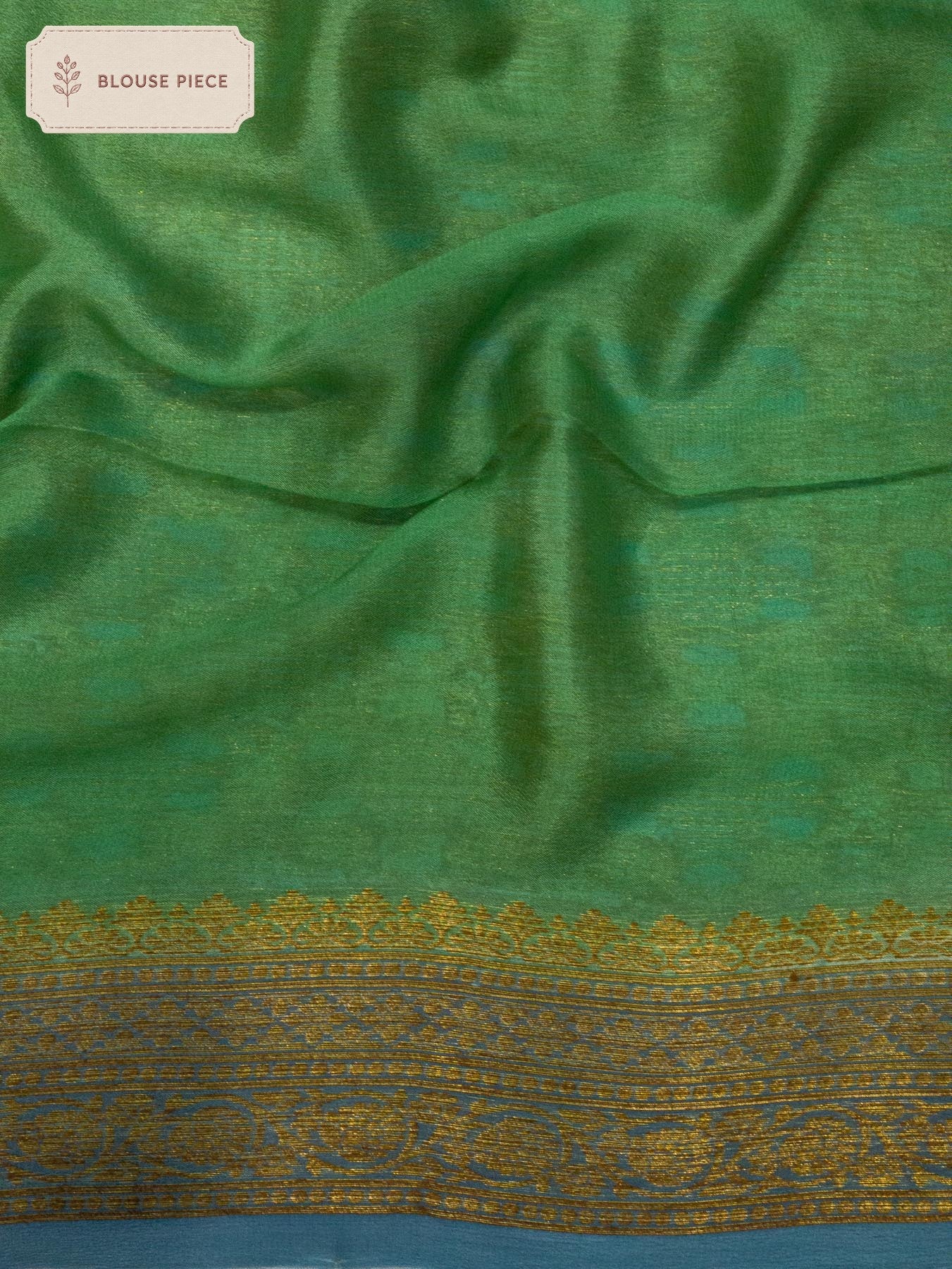 Pure Georgette Silk Turquoise Banarasi Exquisitely adorned with artistic hand brush work and rich Antique Zari - ZARISPIRE