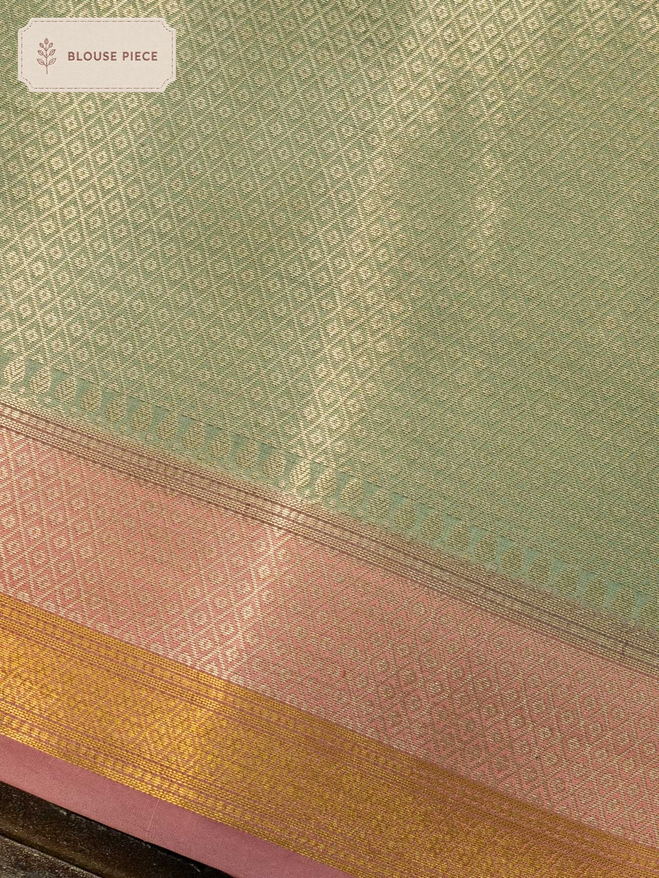 Pure Silk Banarasi Multicolor Pastel Hues Dupion Saree with Zari Tilfi Meenakari & Hand Rangkaat - front view - ZARISPIRE