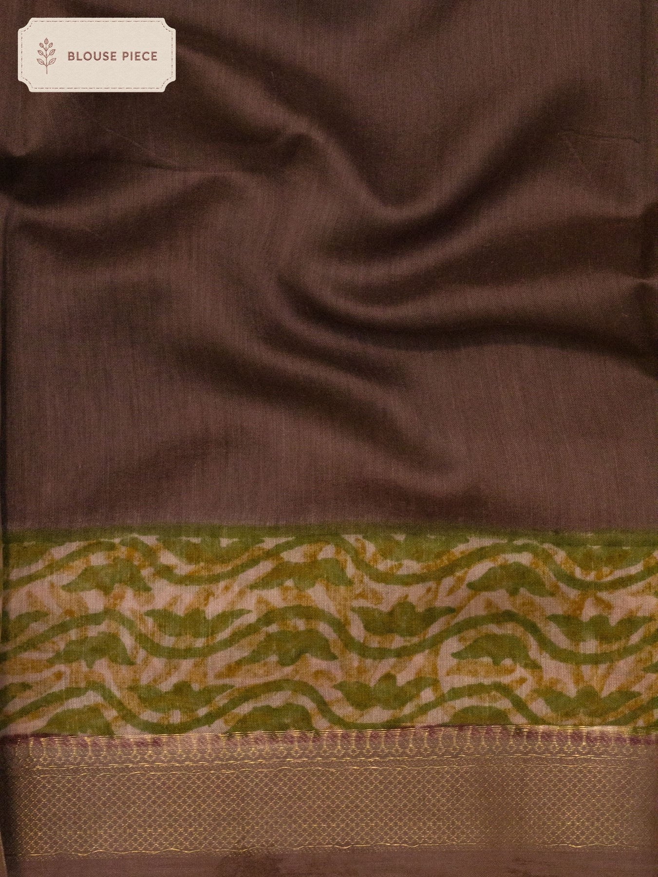 Pure Chanderi Cotton Silk Peach Banarasi Exquisite Block Print Maheshwari Border - front view - ZARISPIRE