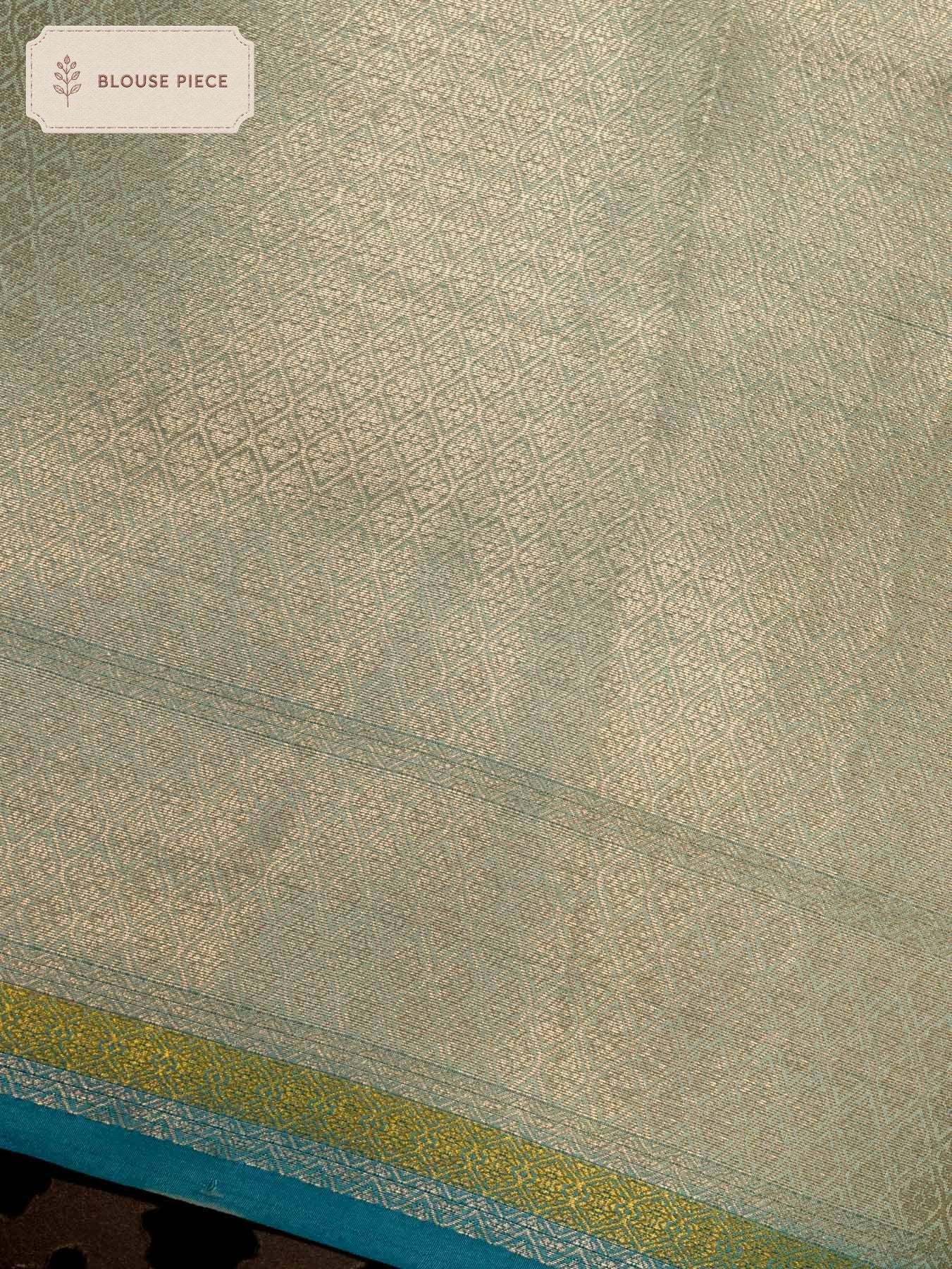 Pure Silk Banarasi Multicolor Dupion Saree with Zari Tilfi Meenakari & Hand Rangkaat - close-up of fabric detail - ZARISPIRE