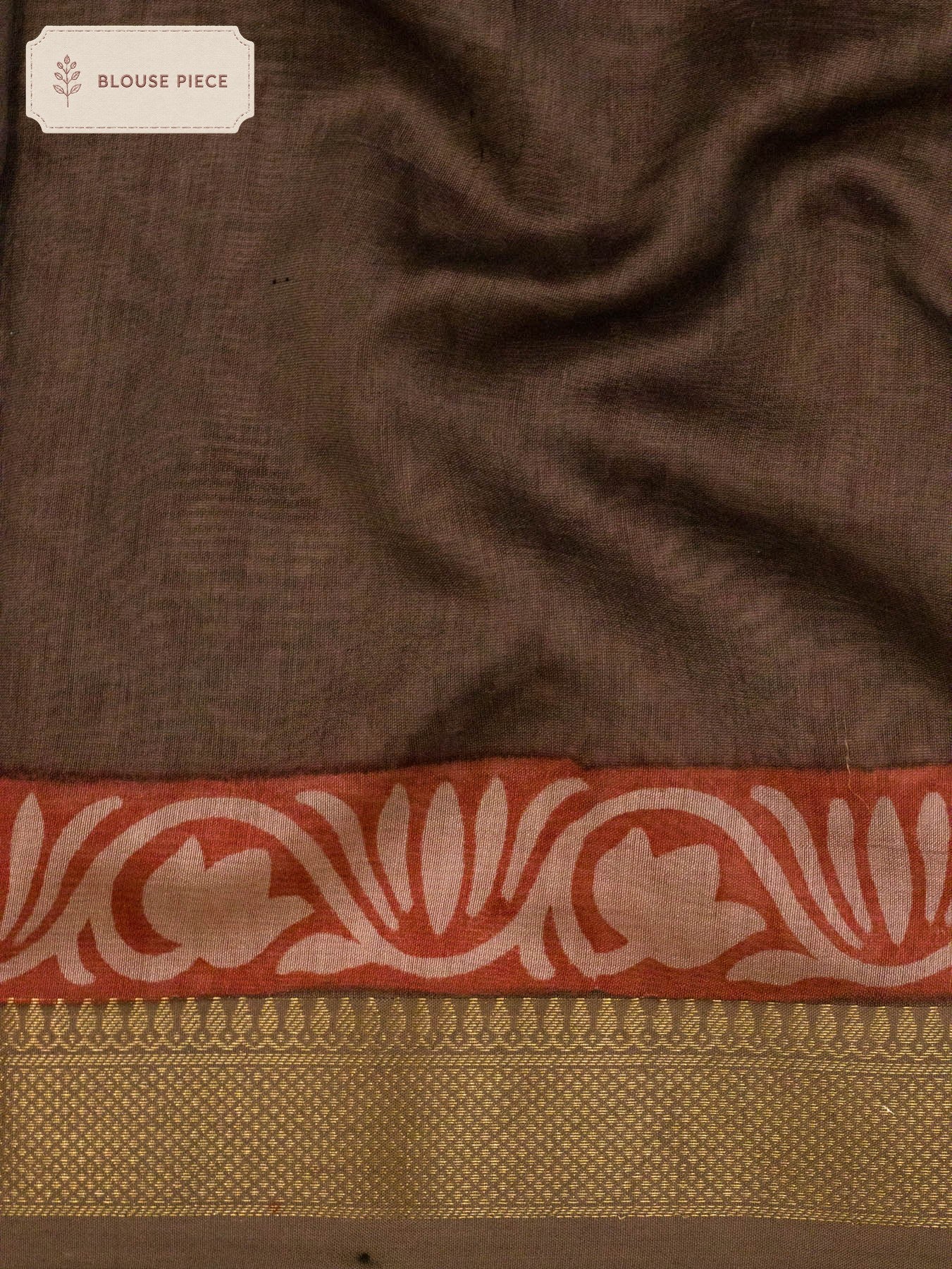Pure Chanderi Cotton Silk Peach Banarasi Exquisite Block Print Maheshwari Border - close-up - ZARISPIRE