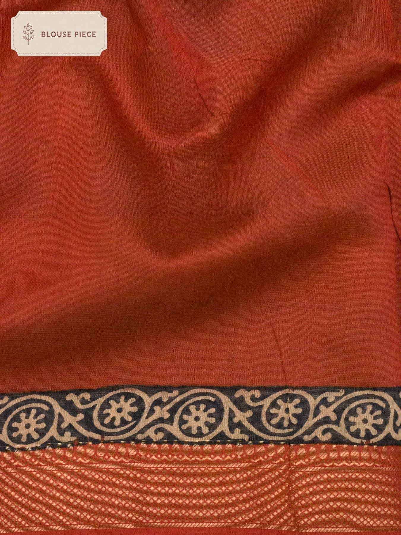 Pure Chanderi Silk Cotton Salmon Peach Banarasi Block Print Maheshwari Border - close-up - ZARISPIRE