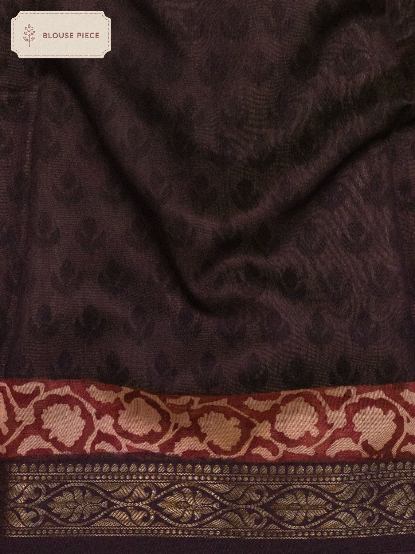 Pure Silk Cotton Chanderi Rose Pink Banarasi Hand Block Print, Reshmi Zari Maheshwari Border - close-up - ZARISPIRE