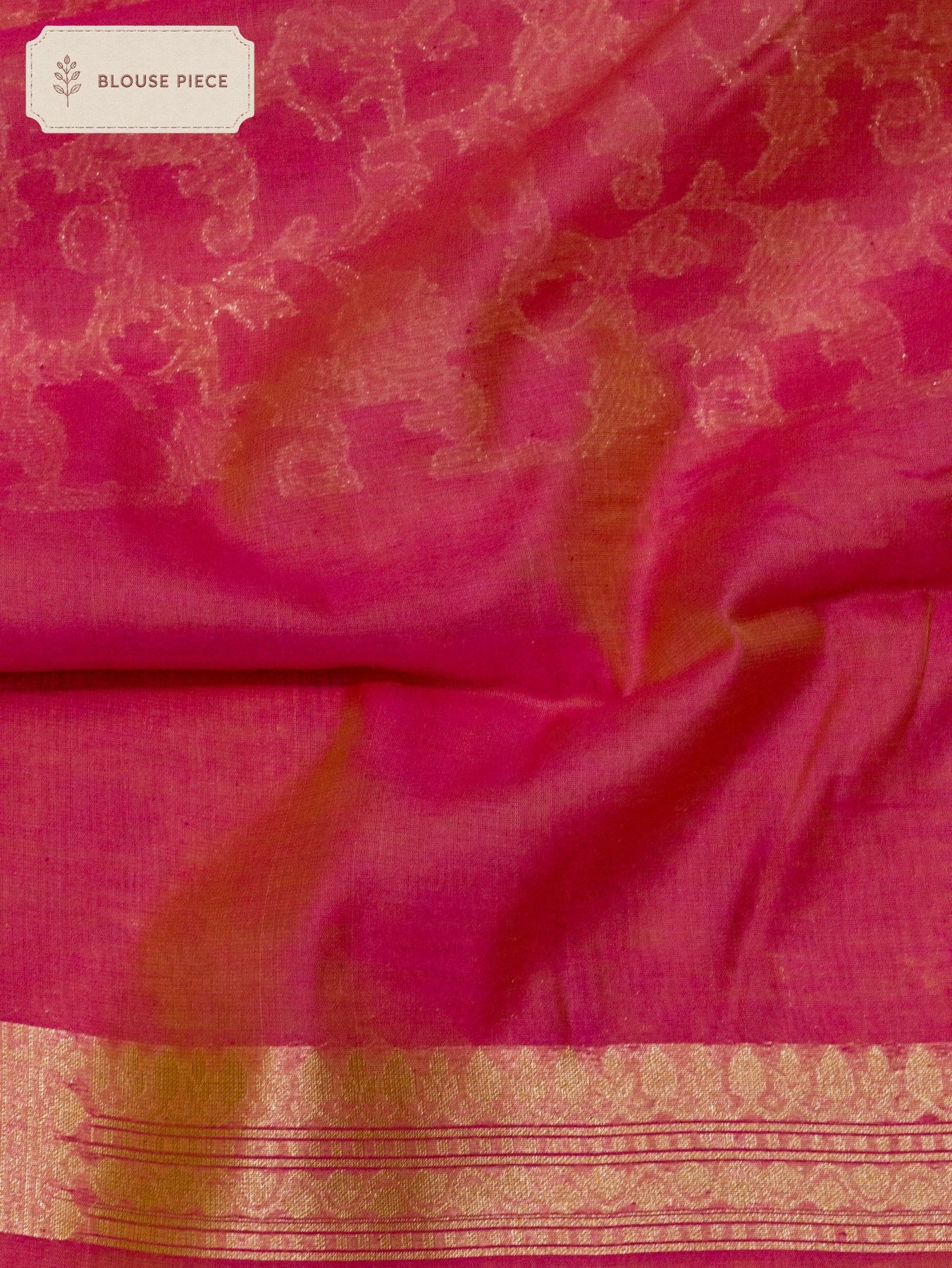 Cotton Viscose Light Pink Jamdani Khaddi Saree with Silver & Gold Zari Jaal - front view - ZARISPIRE