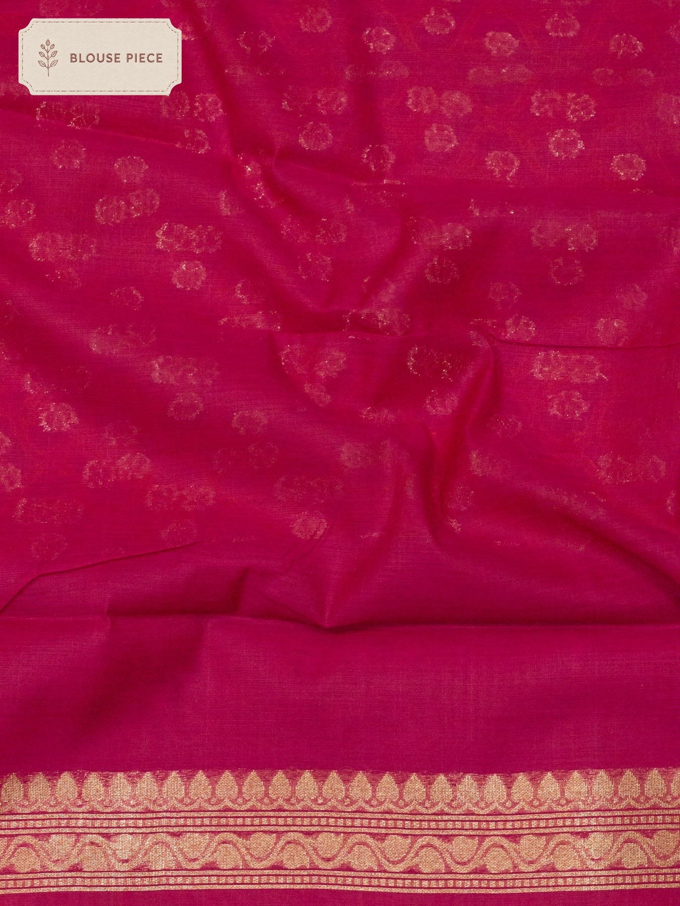 Cotton Viscose Pink Jamdani Khaddi Saree with Silver & Gold Zari Jaal - front view - ZARISPIRE