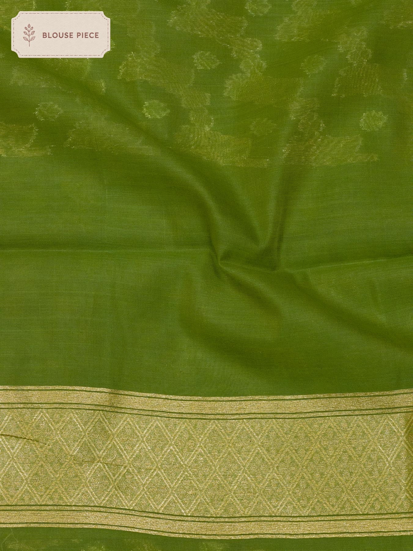 Cotton Viscose Sea Green Jamdani Khaddi Saree with Silver & Gold Zari Jaal - close-up - ZARISPIRE