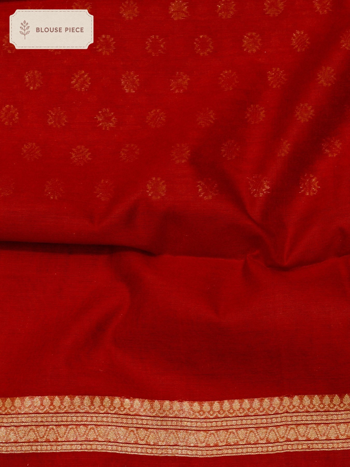 Cotton Viscose Sindoor Red Exquisitely woven with an intricate Silver and Gold Zari Jaal that reflects the - ZARISPIRE