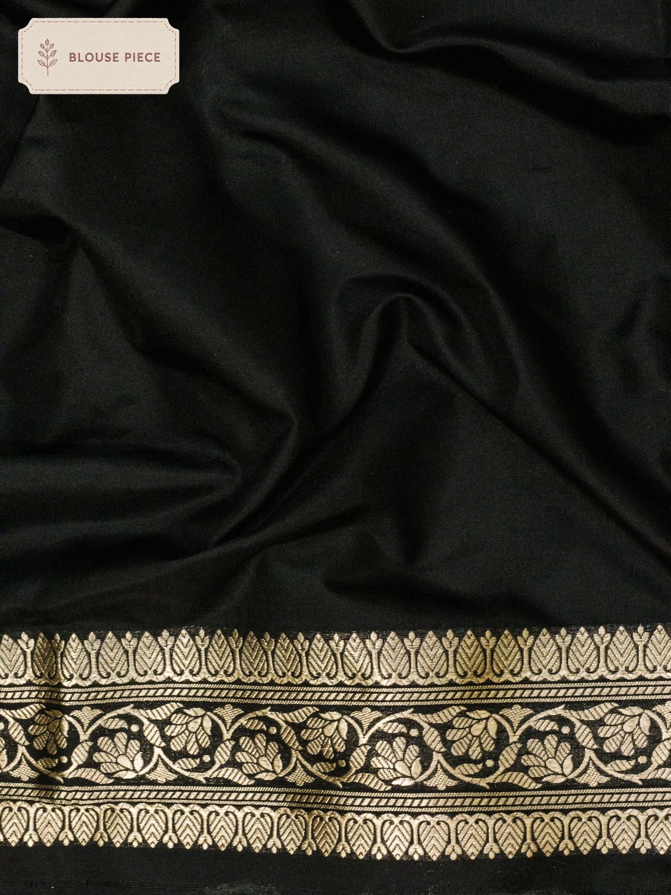 Pure Katan Silk Black Banarasi Exquisitely woven using traditional Khaddi weaving techniques and adorned with an - ZARISPIRE