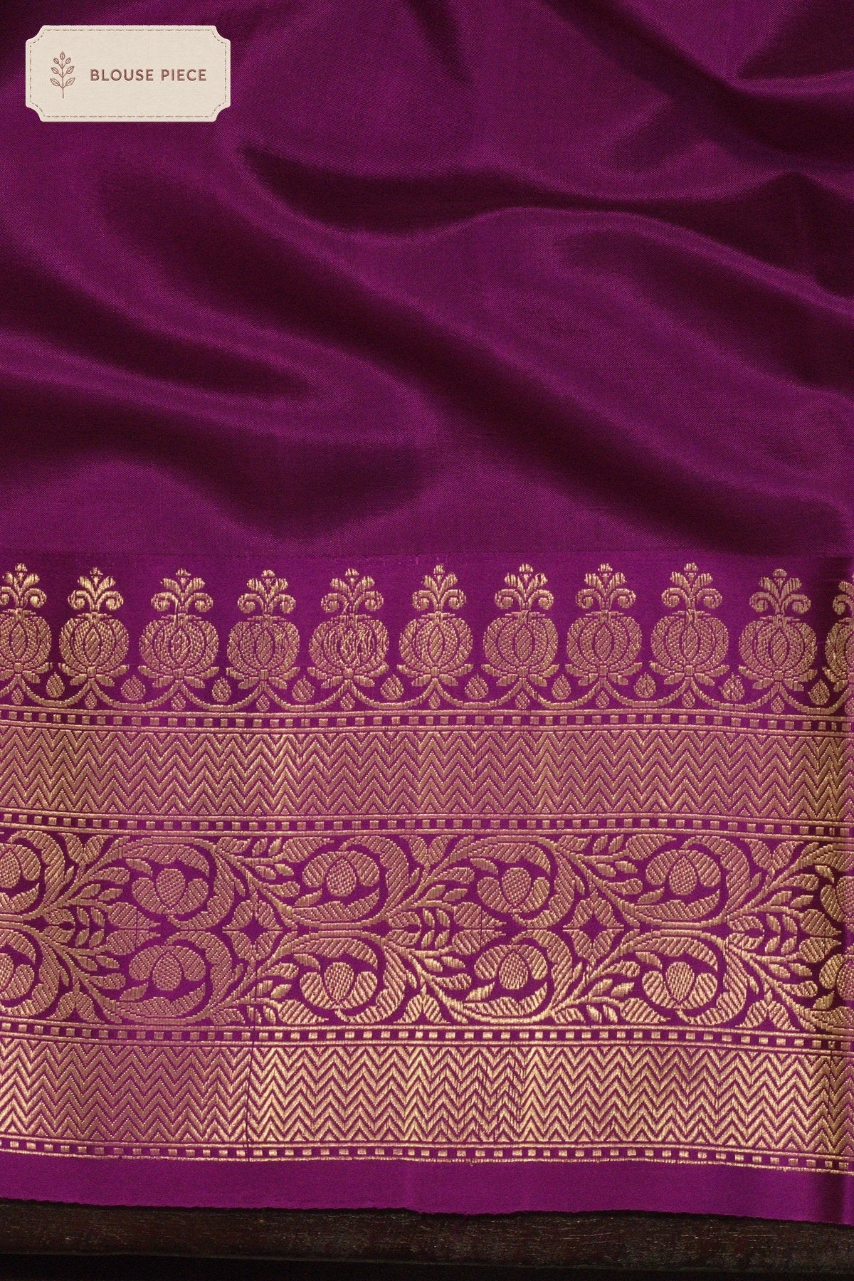Pure Katan Silk Magenta Banarasi Handloom Saree with Kadhwa Zari Fancy Border & Buti - close-up detail - ZARISPIRE