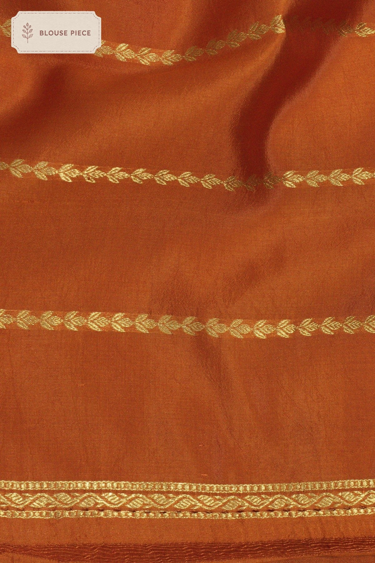 Pure Katan Silk Rust Orange Banarasi Exquisitely crafted with intricate Kadhwa Gold Zari Butis & intricate - ZARISPIRE