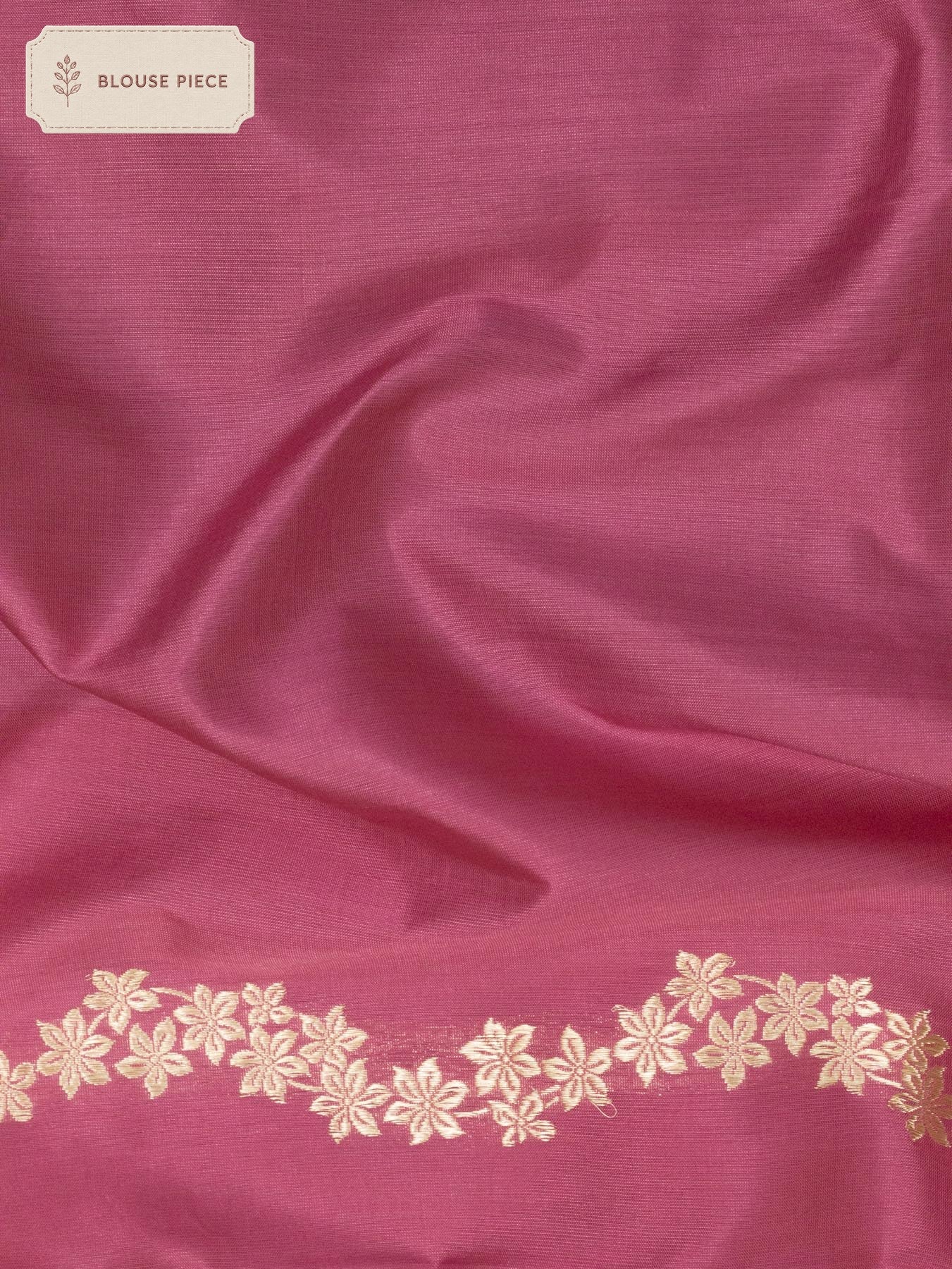 Pure Katan Silk Rose Pink Banarasi Handloom Kadhwa Saree with Narrow Scallop Border & Gold Silver Floral Buti - ZARISPIRE