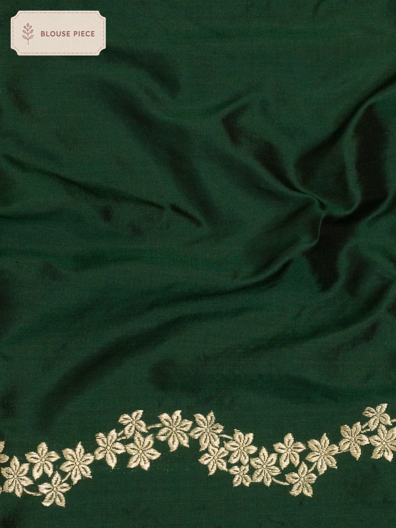 Pure Katan Silk Bottle Green Banarasi Handloom Kadhwa Saree with Narrow Scallop Border and Gold Silver Floral - ZARISPIRE