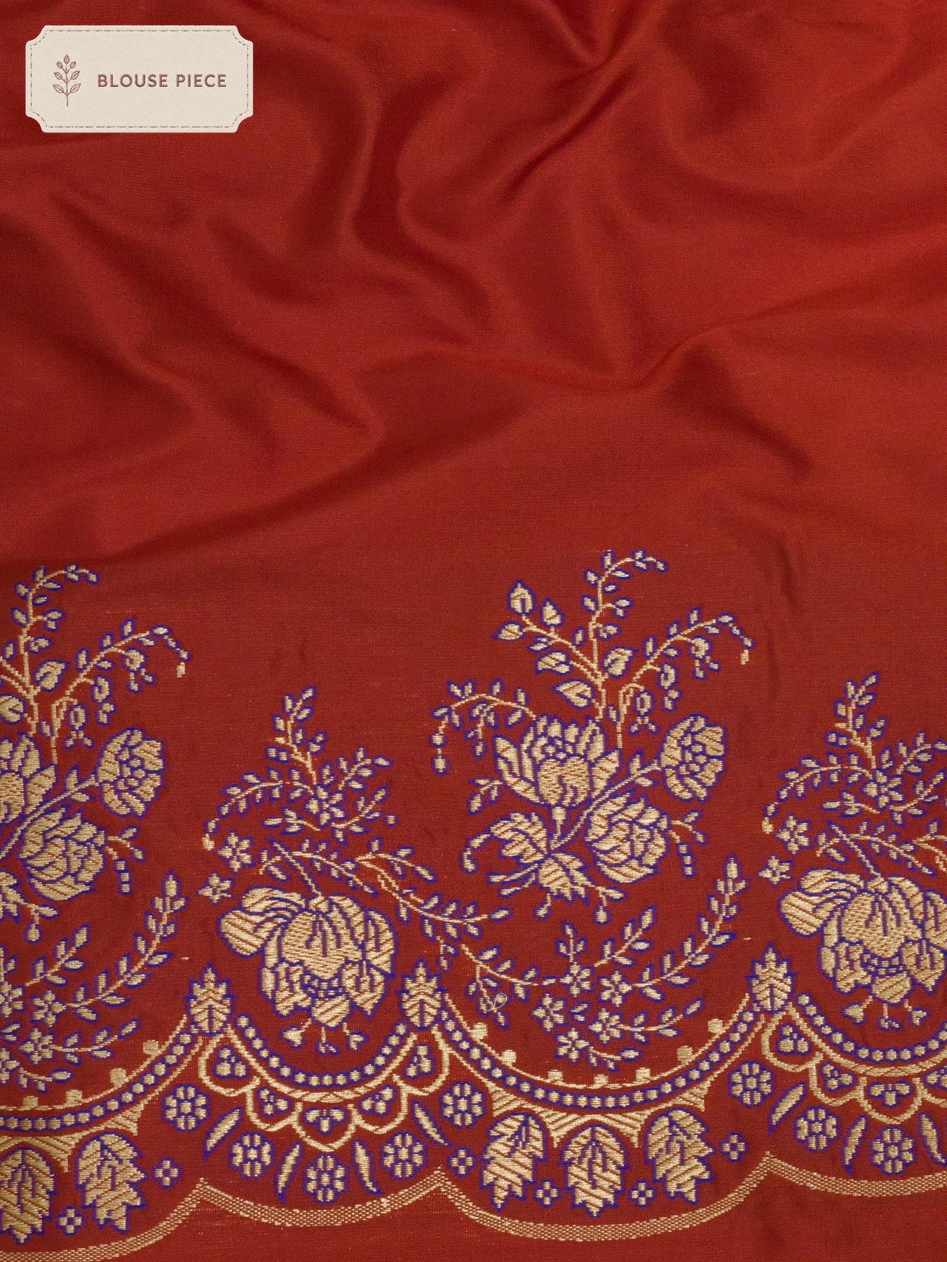Pure Katan Silk Red Banarasi Saree with Scallop Meenakari Border and Pallu and Fine Gold Zari Khaddi Butis - ZARISPIRE