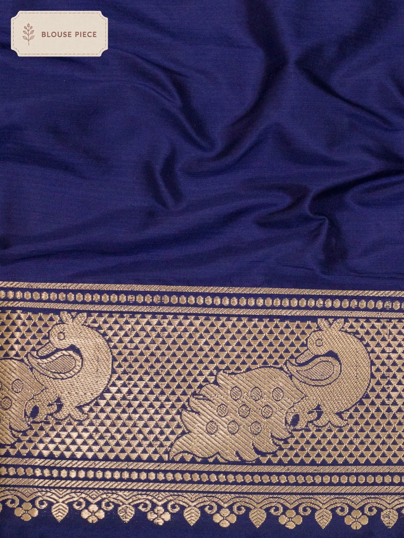 Pure Katan Silk Indigo Blue Banarasi Exquisitely woven with intricate Kadhwa Gold Zari Buti & Shikargah Zari - ZARISPIRE