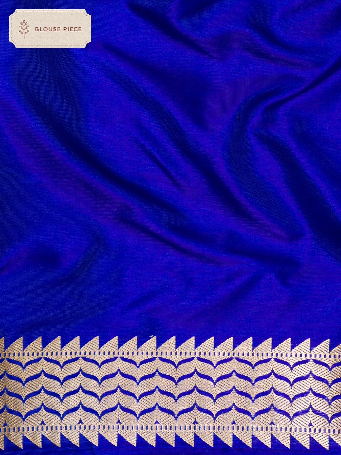 Pure Katan Silk Royal Blue Banarasi Exquisitely woven with intricate Kadhwa Gold and Silver Zari Butis - close-up - ZARISPIRE