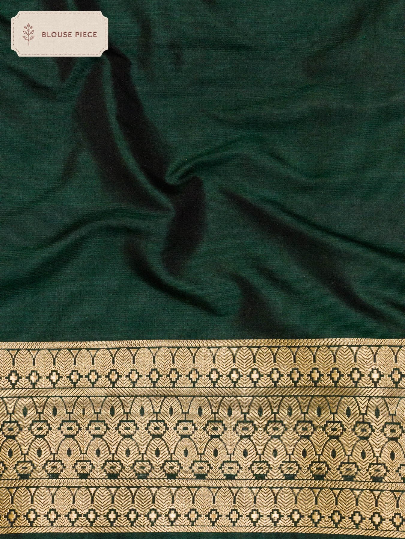 Pure Katan Silk Bottle Green Banarasi Exquisitely woven with intricate Kadhwa Gold and Silver Zari Butis & - ZARISPIRE