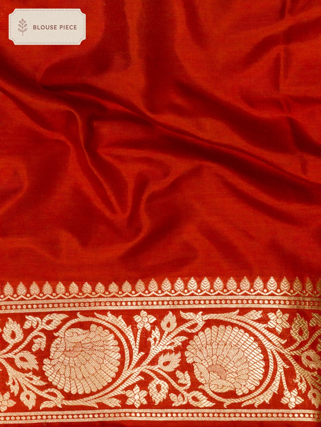 Pure Katan Silk Silver Banarasi Red Saree Khaddi With Gold & Zari Jaal - close-up - ZARISPIRE
