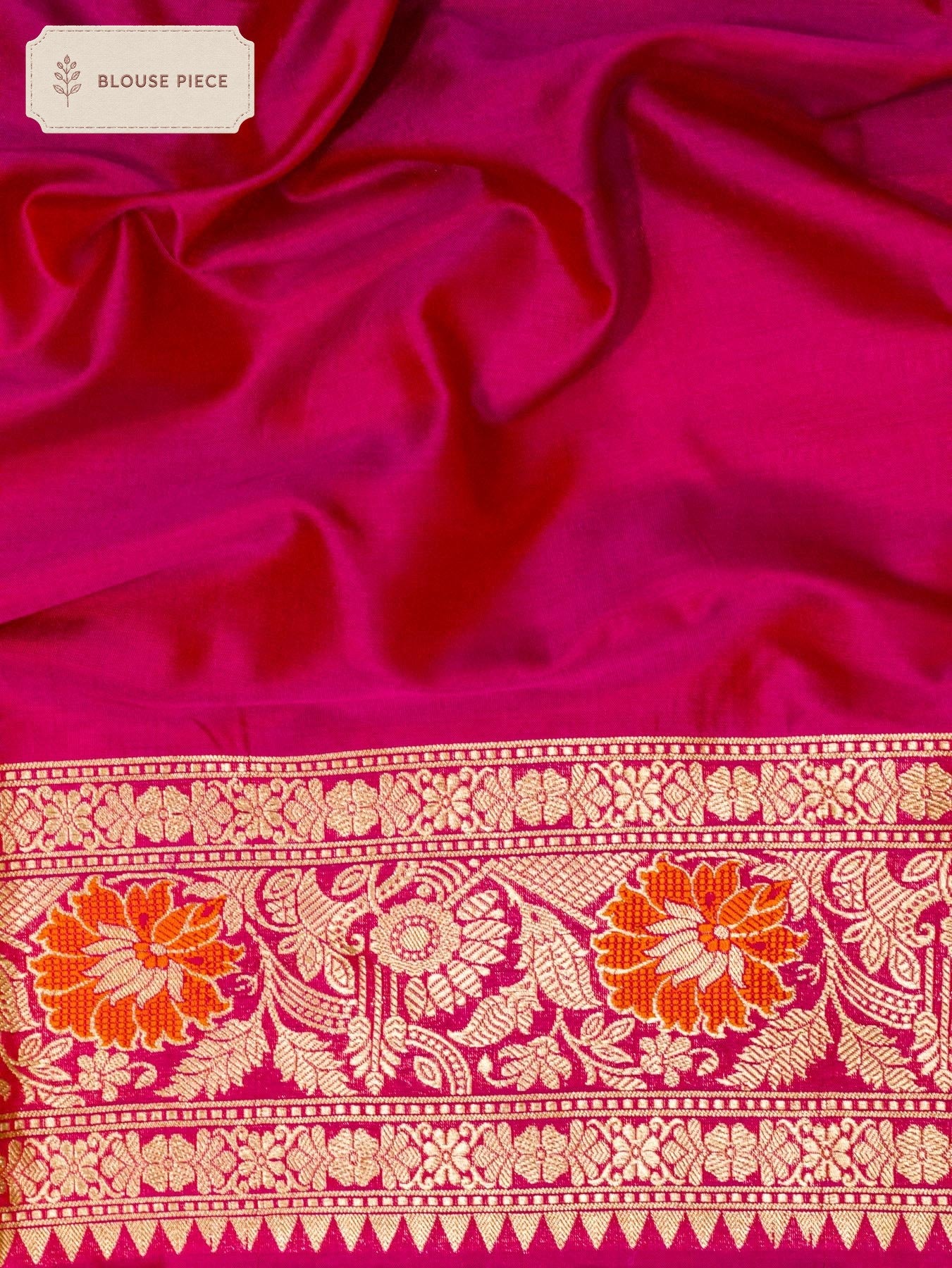 Pure Katan Silk Pink Banarasi Saree with Gold Zari and Tilfi Meenakari Jaal - close-up - ZARISPIRE