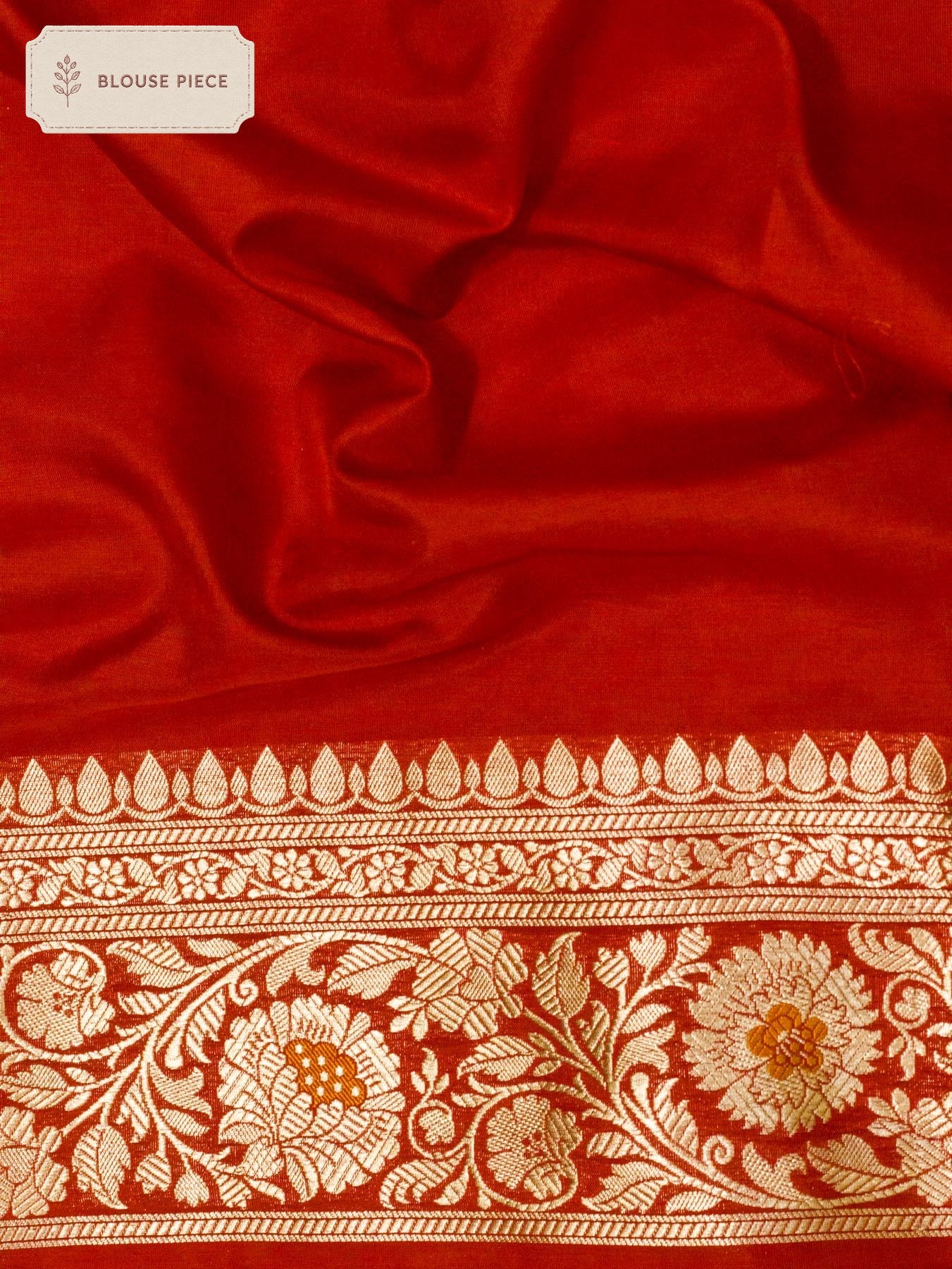 Pure Katan Silk Red Banarasi Saree with Gold Zari and Tilfi Meenakari Jaal - close-up - ZARISPIRE
