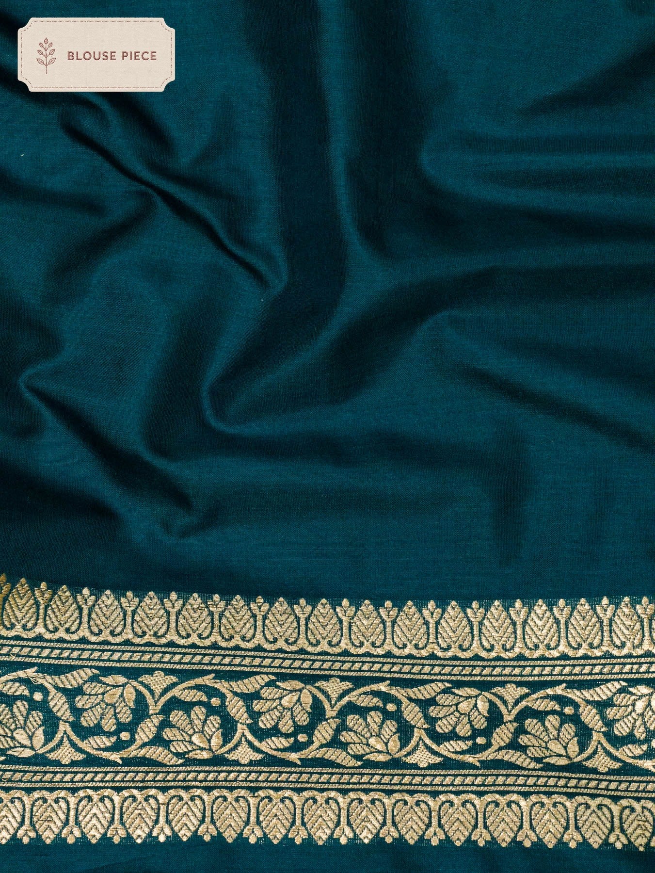 Pure Katan Silk Blue Banarasi Exquisitely woven using traditional Khaddi weaving techniques and adorned with an - ZARISPIRE