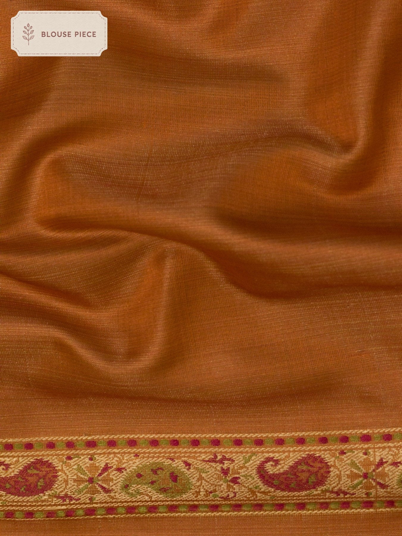 Pure Satin Silk Peach Orange Banarasi Handloom Saree with Allover Tilfi Jamawar Tanchui Weaving - close-up - ZARISPIRE