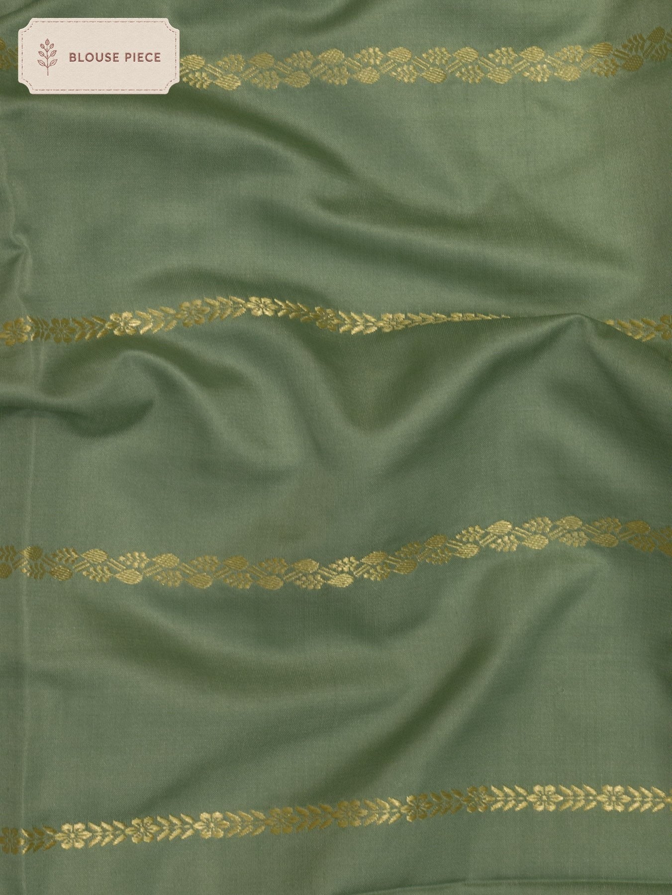 Pure Satin Silk Sea Green Banarasi Plain Saree with Kadhwa Koniya Zari Pallu & Border - close-up - ZARISPIRE