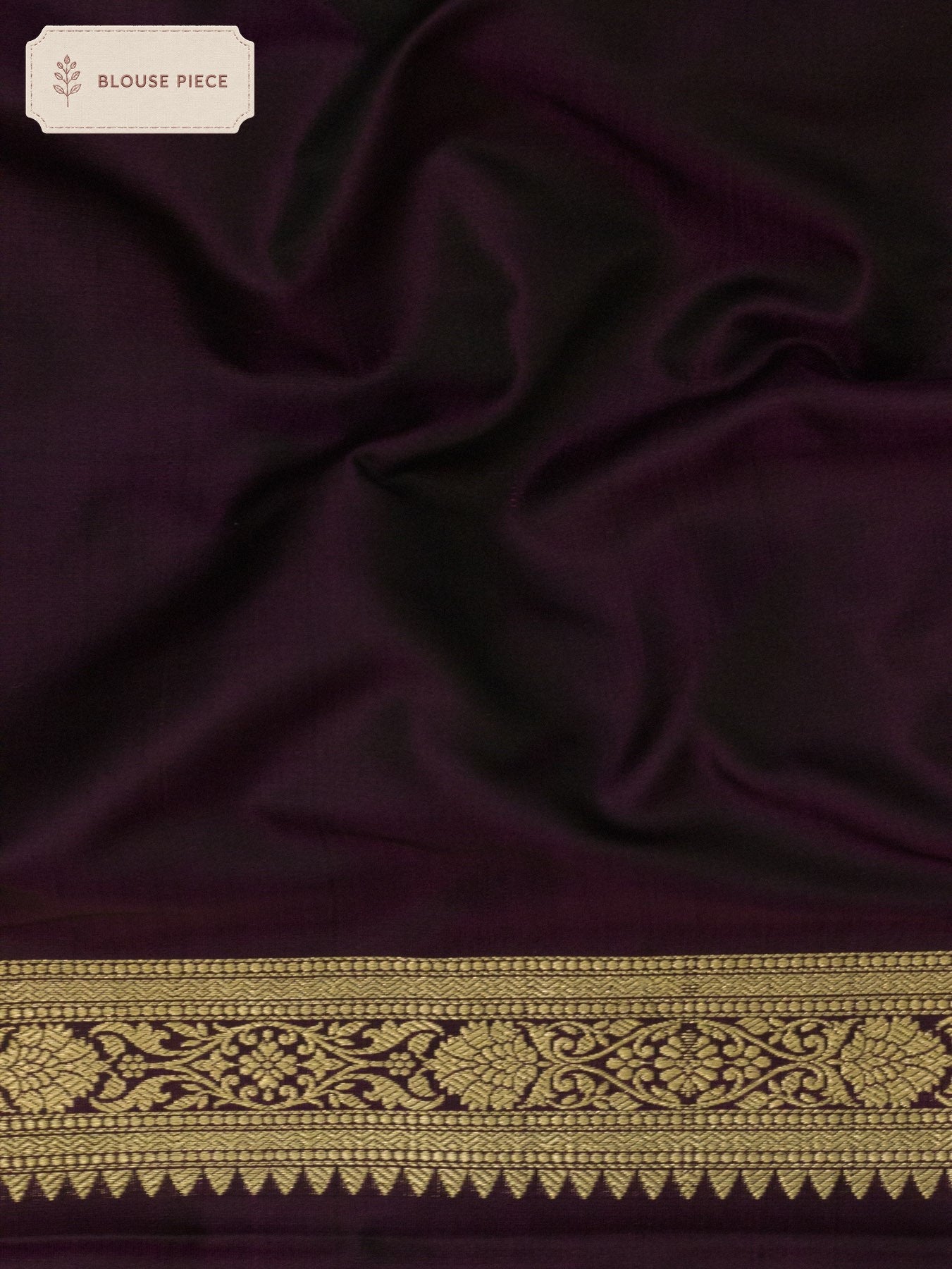 Pure Satin Silk Wine Banarasi Handloom Saree with Kadhwa Border & Pallu and Khaddi Fine Zari Buti - close-up of - ZARISPIRE