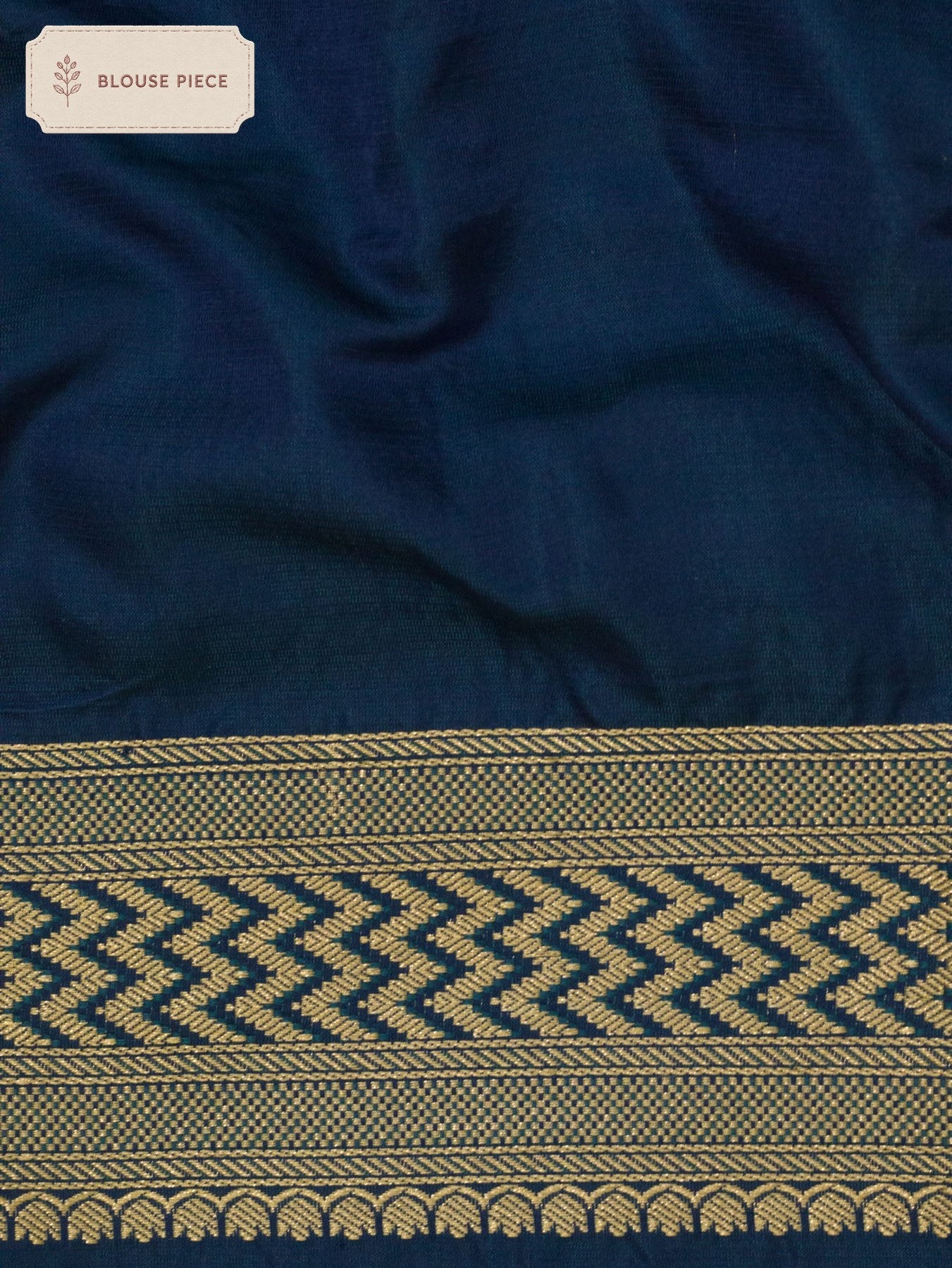 Pure Satin Silk Blue Banarasi Handloom Saree with Kadhwa Border & Khaddi Fine Zari Buti - close-up - ZARISPIRE