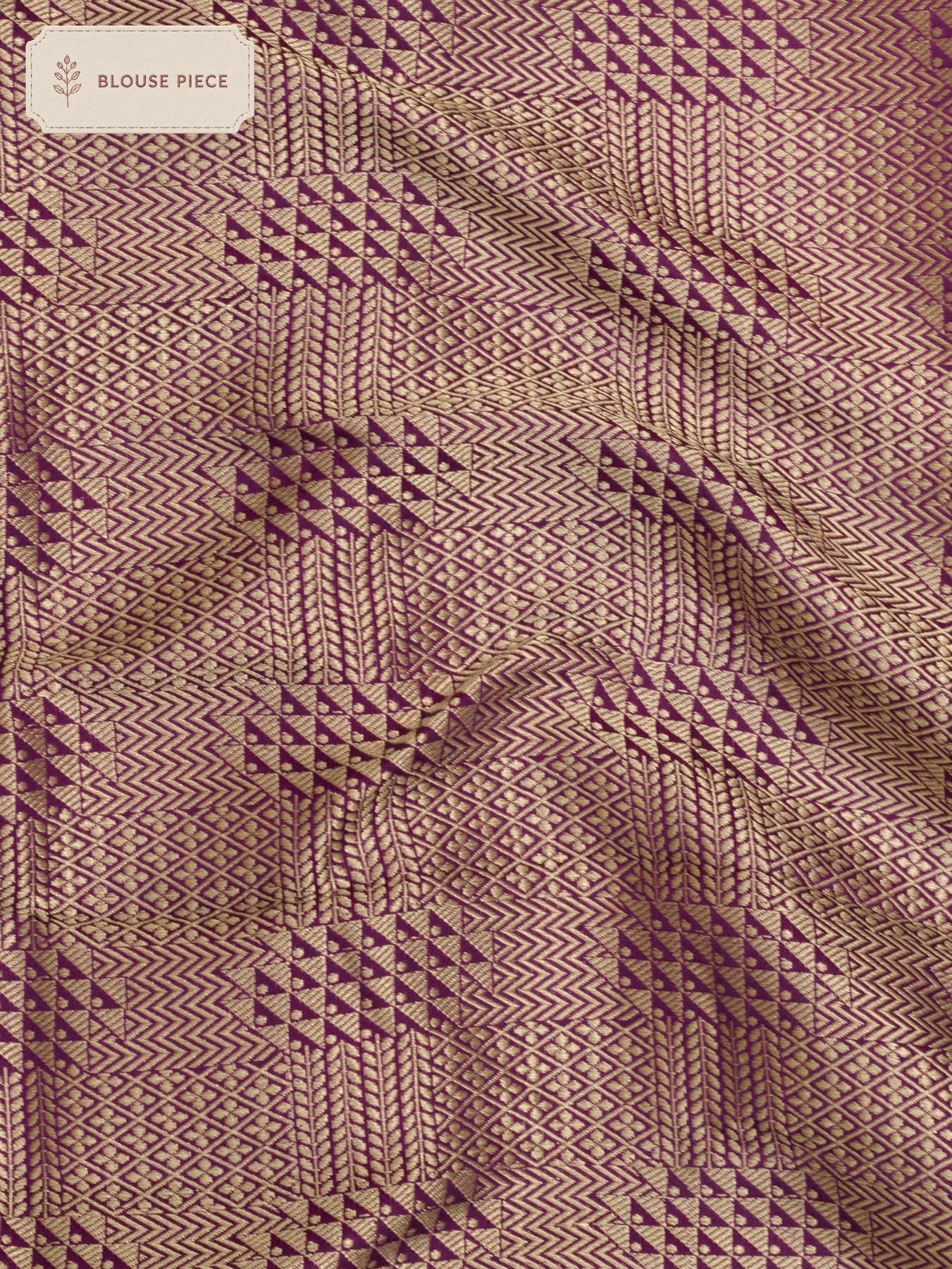 Pure Satin Silk Magenta Banarasi Handloom Plain Saree with Kadhwa Gold Zari Geometric Pallu & Vasket Brocade - ZARISPIRE