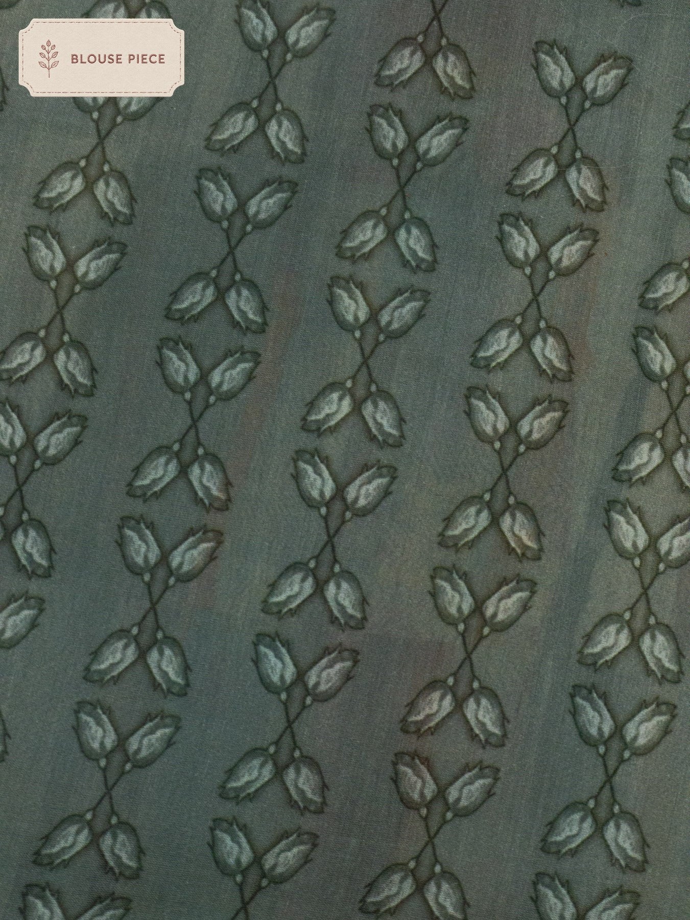 Pure Organza Grey Multicolor Kora Silk Saree Printed With Embroidered Pallu & Border - close-up - ZARISPIRE