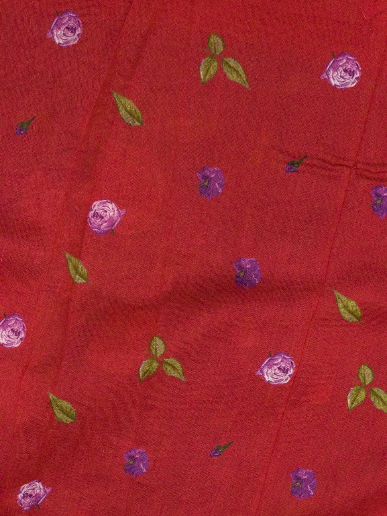 Multicolor Purple Pure Kora Organza Silk Saree Printed With Embroidered Pallu & Border