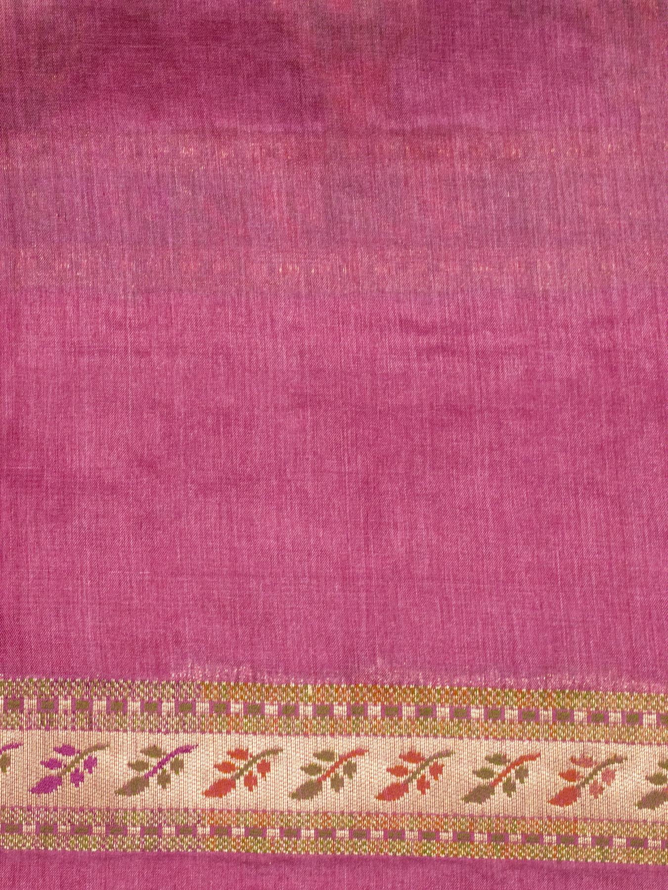 Rani Pink Pure Tussar Silk Saree Zari Tilfi Meenakari