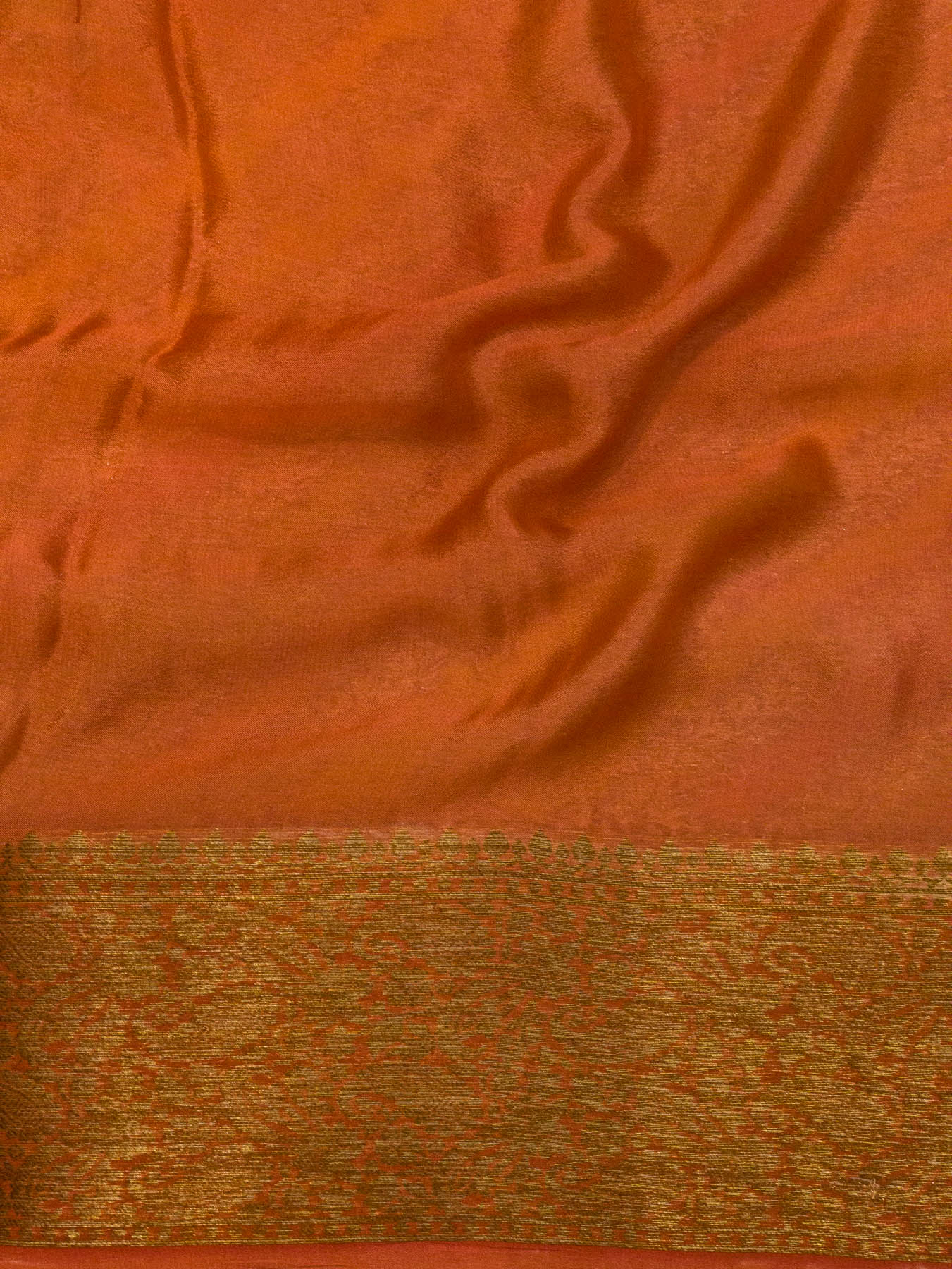 Multicolor Yellow Pure Georgette Silk Saree with Hand Brush Work & Antique Zari Weaving