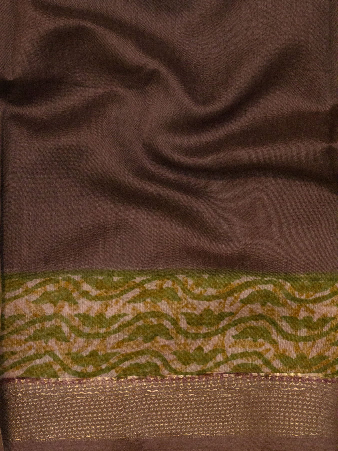 Peach Pure Silk Cotton Chanderi Maheshwari Banarasi Block Print Saree Designer Zari Border