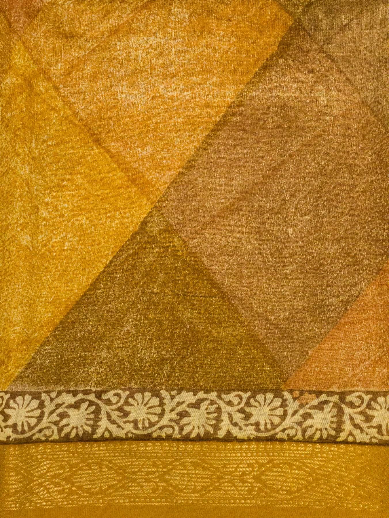 Honey Mustard Pure Silk Cotton Chanderi Maheshwari Banarasi Block Print Saree Designer Zari Border
