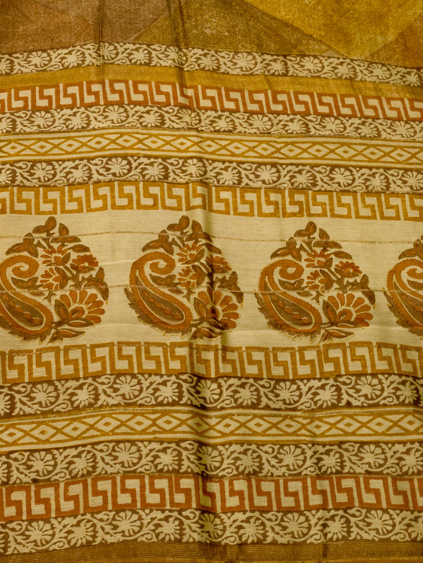 Honey Mustard Pure Silk Cotton Chanderi Maheshwari Banarasi Block Print Saree Designer Zari Border