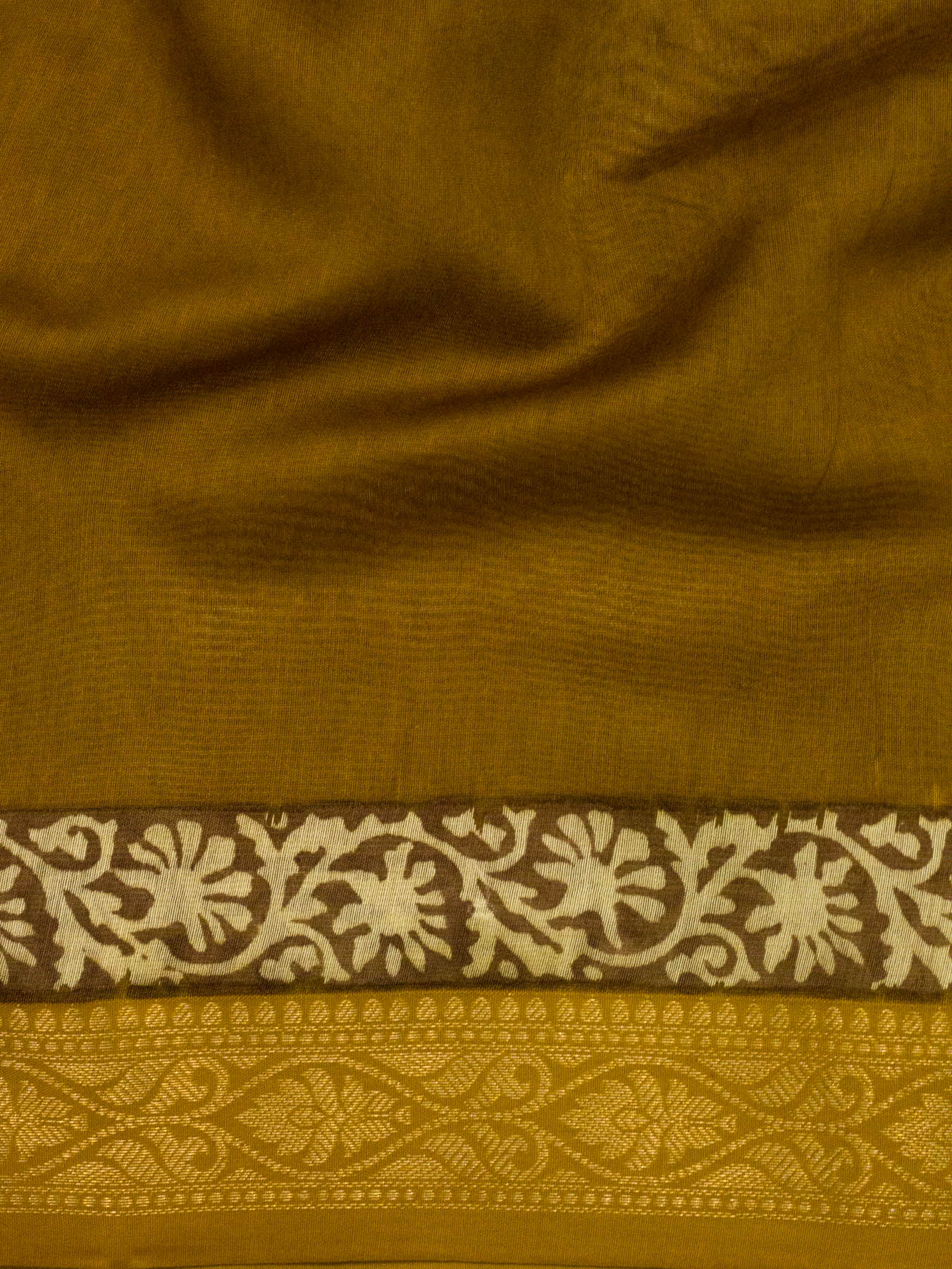 Honey Mustard Pure Silk Cotton Chanderi Maheshwari Banarasi Block Print Saree Designer Zari Border