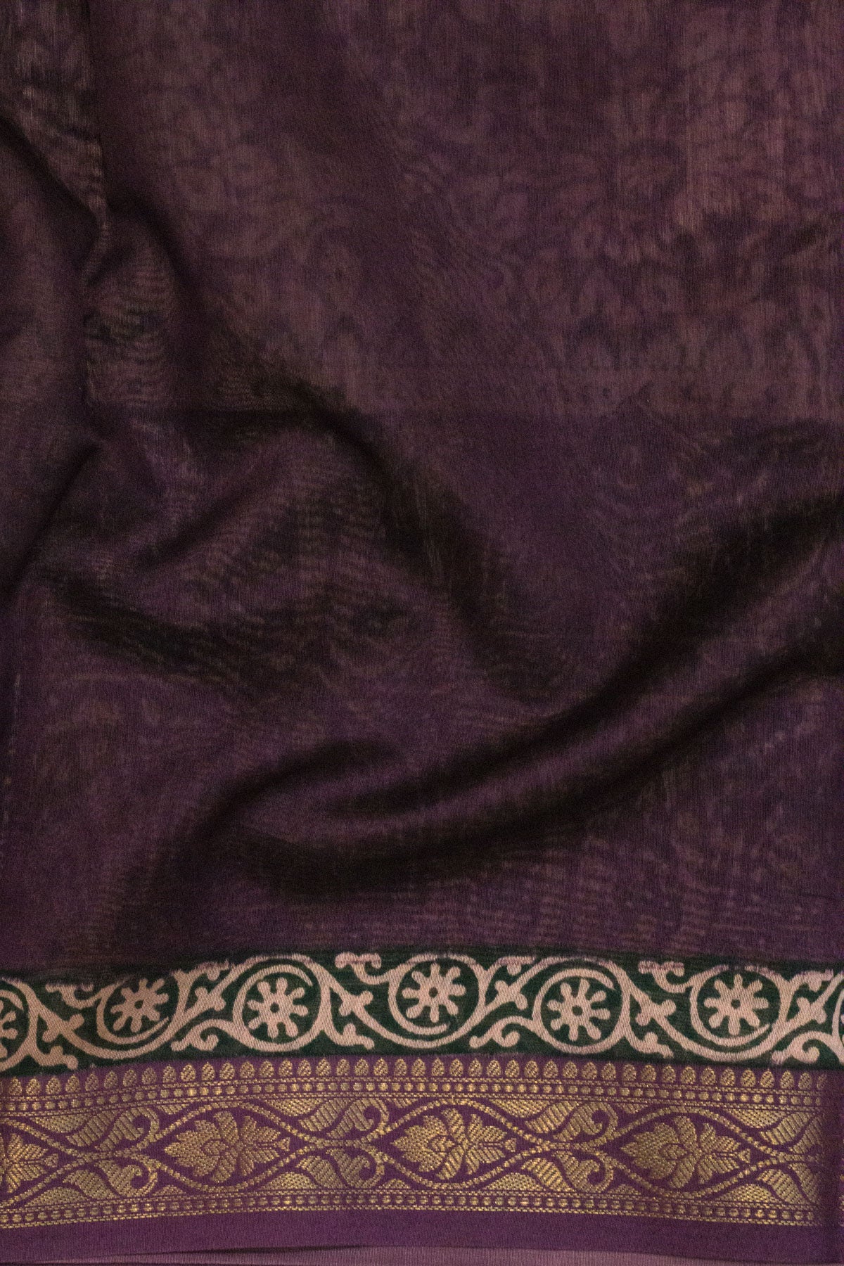 Lavandar Purple Silk Cotton Chanderi Maheshwari Banarasi Block Print Saree Designer Zari Border
