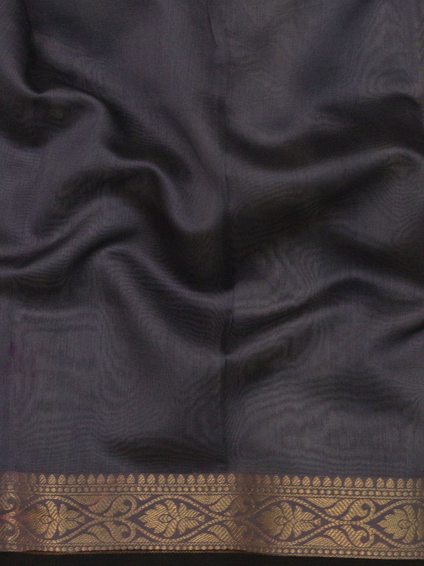 Grey Pure Silk Cotton Chanderi Maheshwari Saree Hand Brush Painted